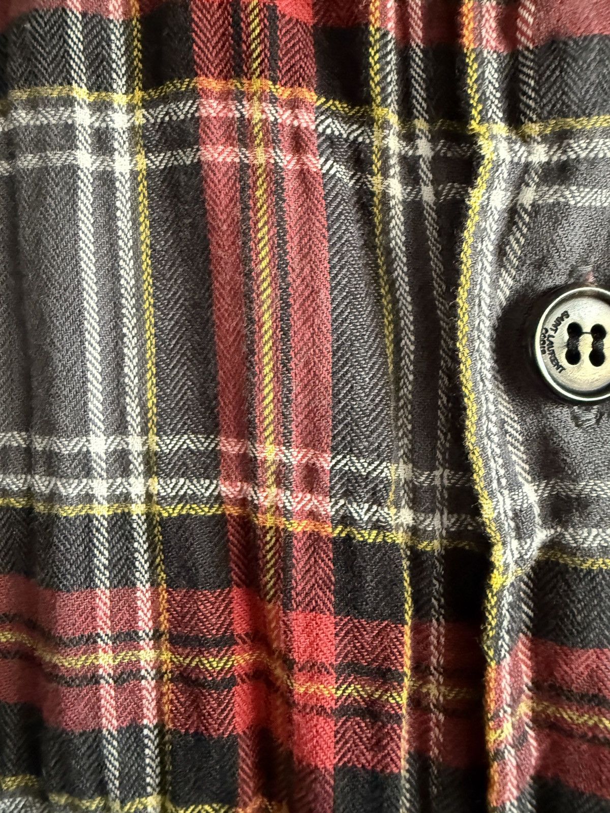 Saint Laurent Paris Saint Laurent Paris bleached flannel raw hem destroyed SS16 Size US M / EU 48-50 / 2 - 8 Thumbnail