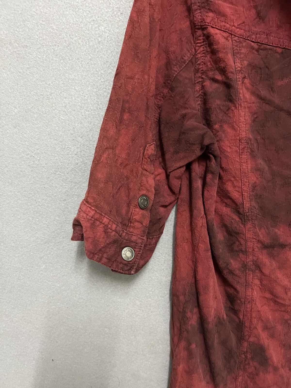 In The Attic 524. In The Attic Distressed Red Hooded Utility Shirt Size M / US 6-8 / IT 42-44 - 5 Thumbnail