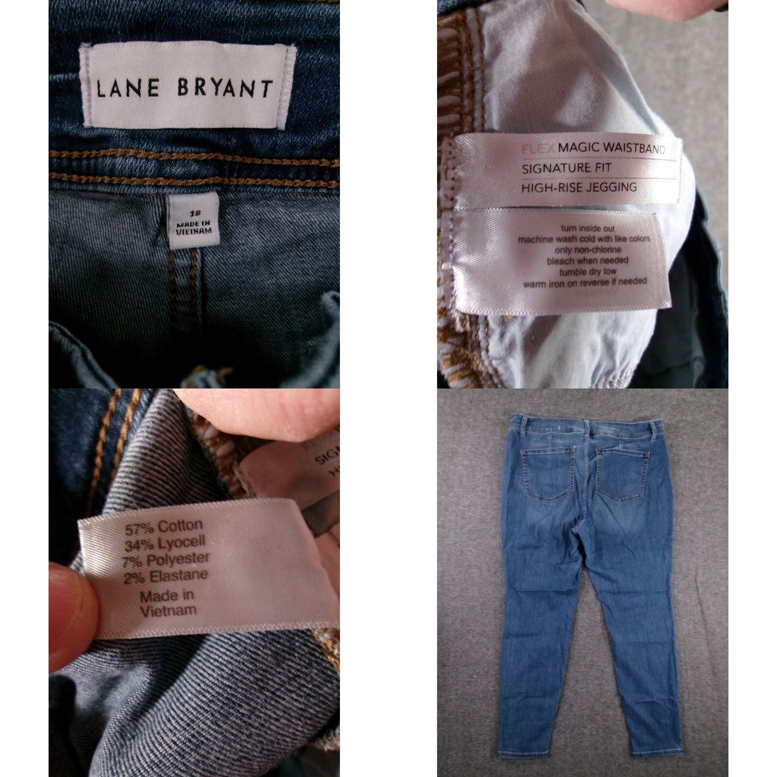 Vintage Lane Bryant Jeans Women 18 Blue Medium Wash Jegging Slim Plus Capstone? Size 40" / US 18 - 8 Thumbnail