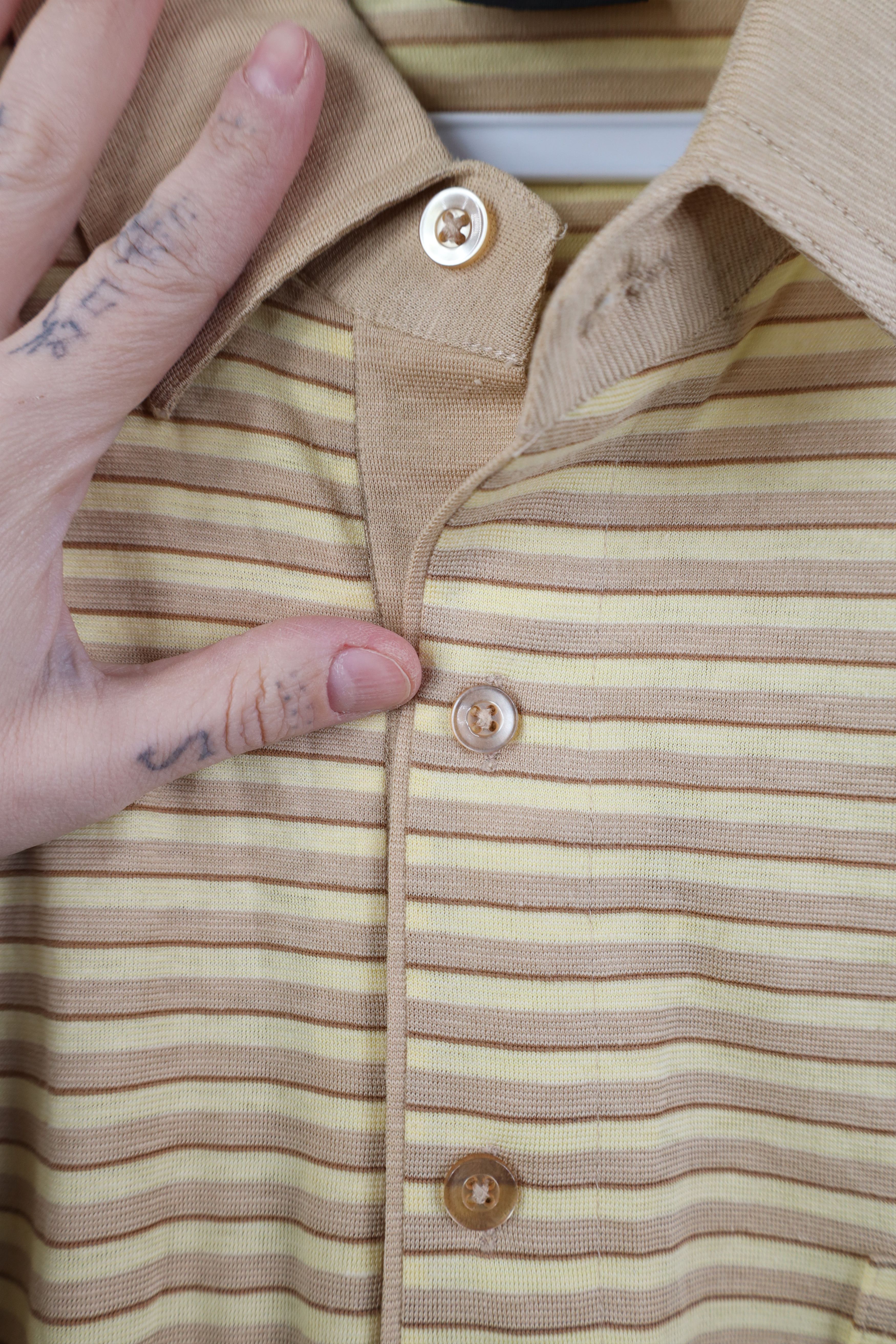Vintage Vintage 70s Streetwear Block Knit Collared Golf Polo Shirt Size US XL / EU 56 / 4 - 5 Thumbnail