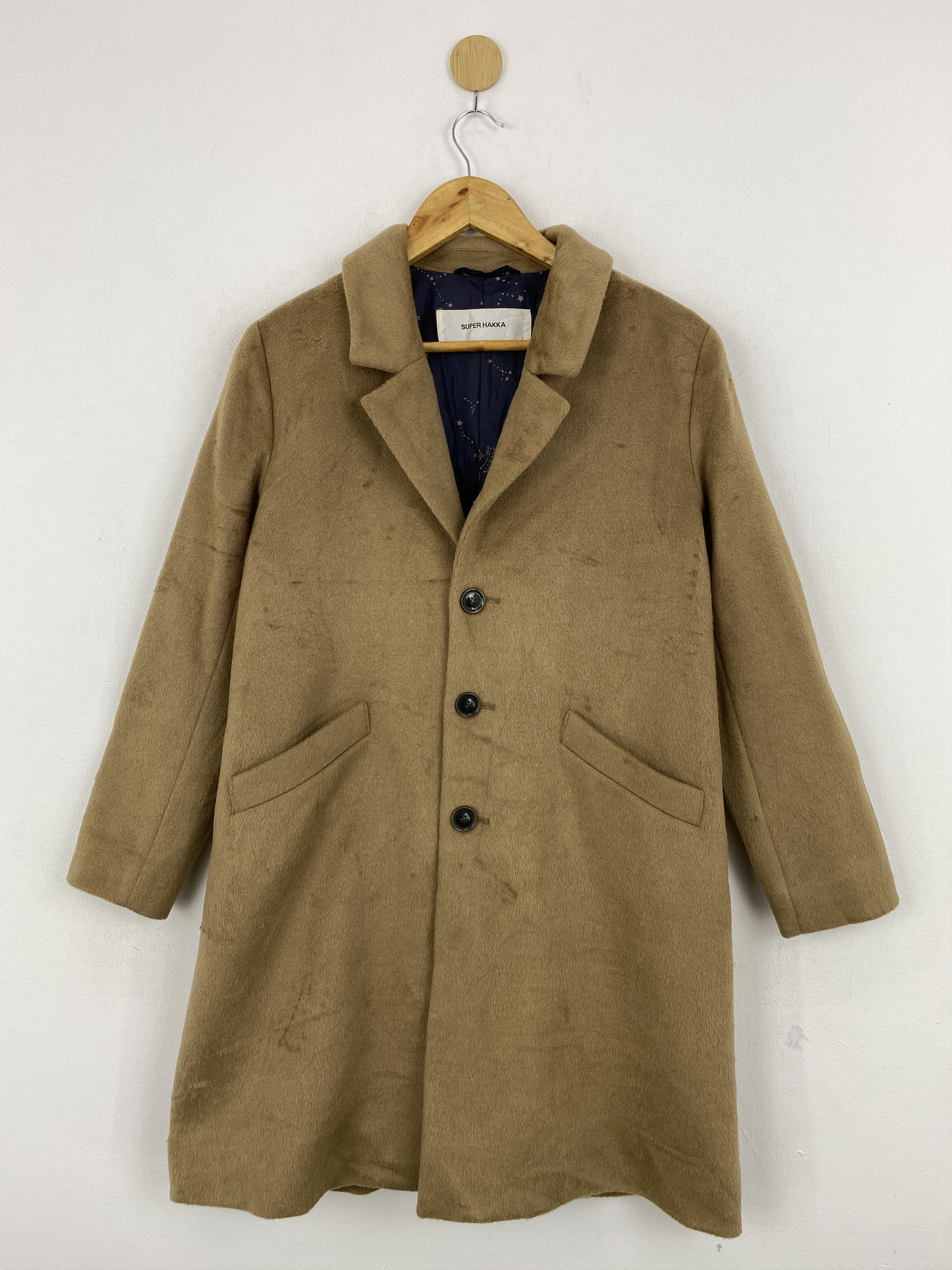 image of Vintage Double Breasted Peacoat Wool Jacket in Brown, Men's (Size Medium)
