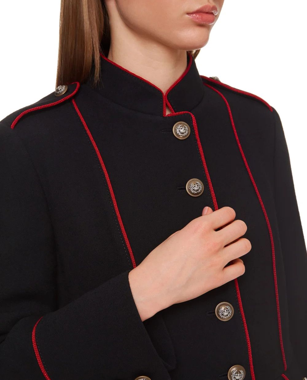 Dolce & Gabbana o1y0825 Overcoat in Black/Red Size M / US 6-8 / IT 42-44 - 2 Thumbnail