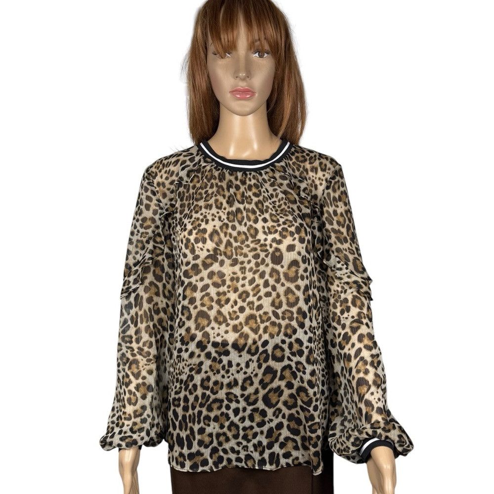 Other Rachel Rachel Roy Sheer Leopard Print Blouse Size 12 Size XL / US 12-14 / IT 48-50 - 2 Thumbnail
