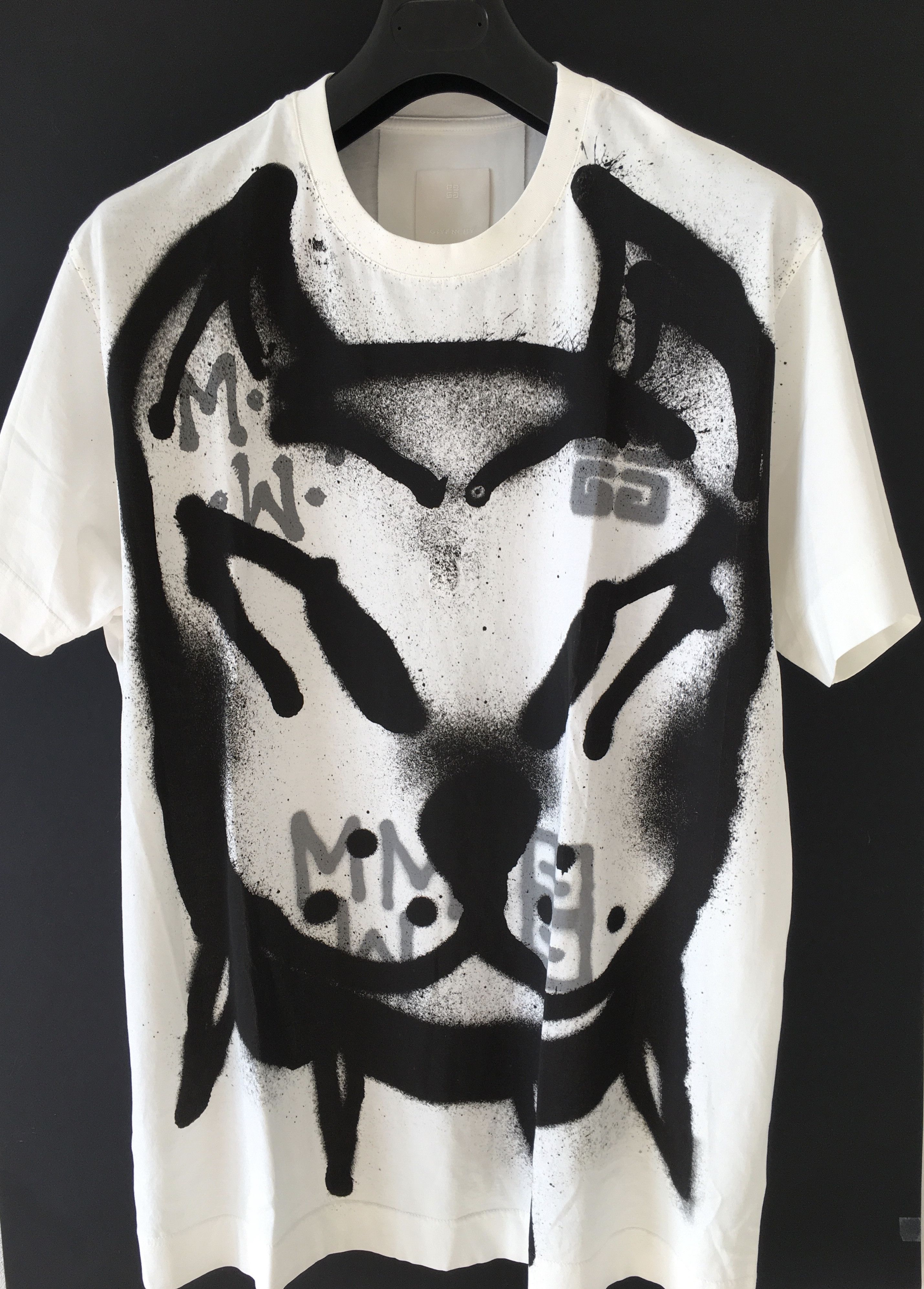 image of Givenchy T-Shirt Dog Print in White, Men's (Size XL)