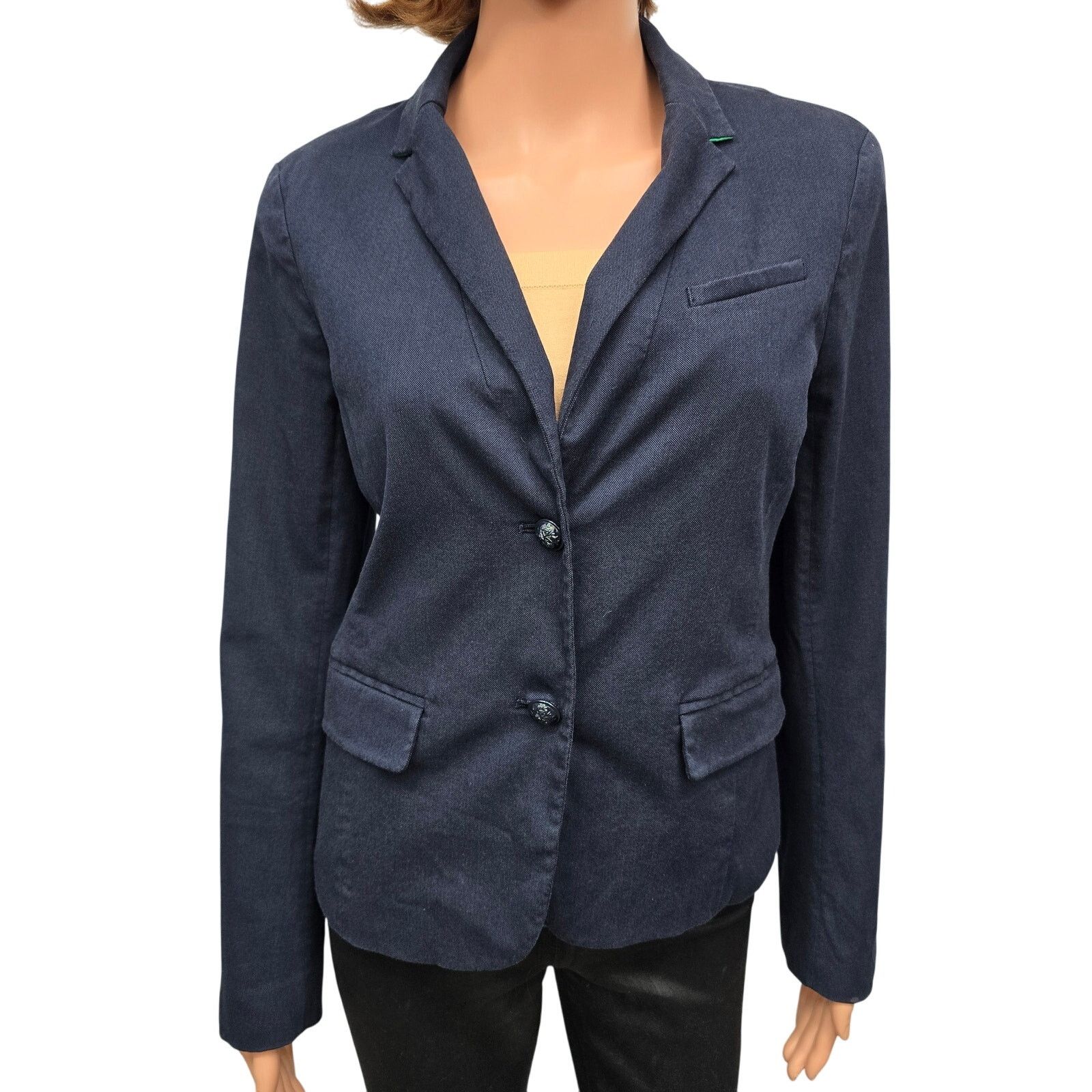 Gap GAP Academy Blazer 8 Navy Striped inside Cuffs Green Lined Size M / US 6-8 / IT 42-44 - 4 Thumbnail