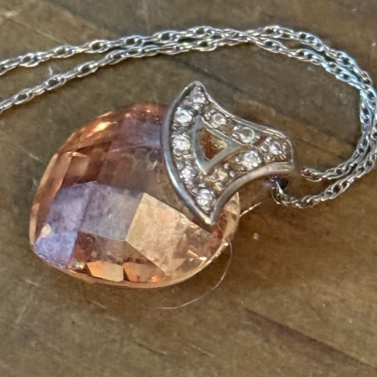Vintage Vintage 925 Silver faceted crystal heart pendant necklace Size ONE SIZE - 5 Thumbnail