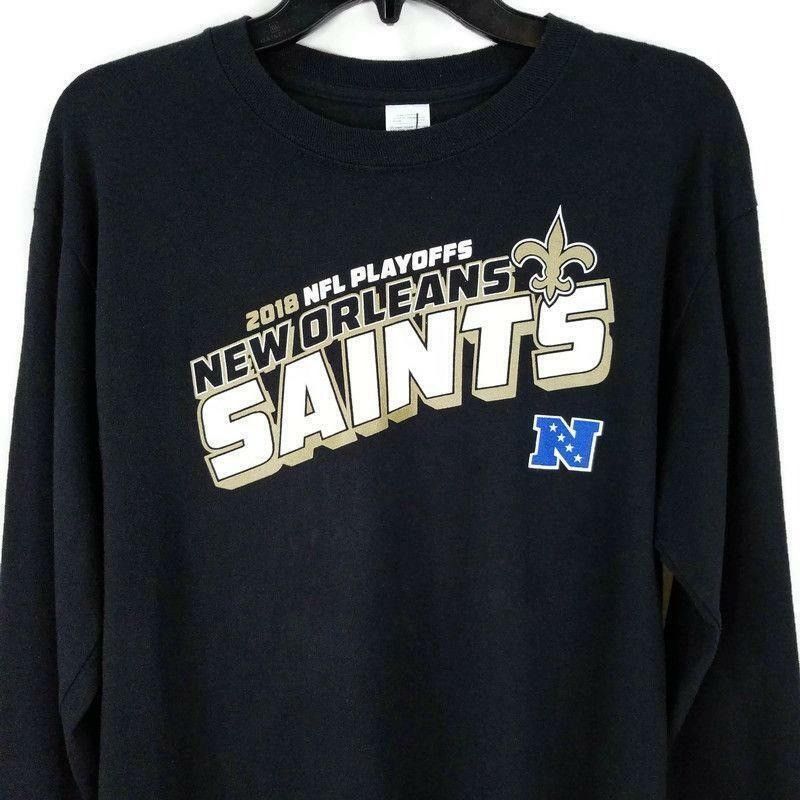 Gildan NFL Team Apparel New Orleans Saints T Shirt Mens M 2018 Size US M / EU 48-50 / 2 - 3 Thumbnail