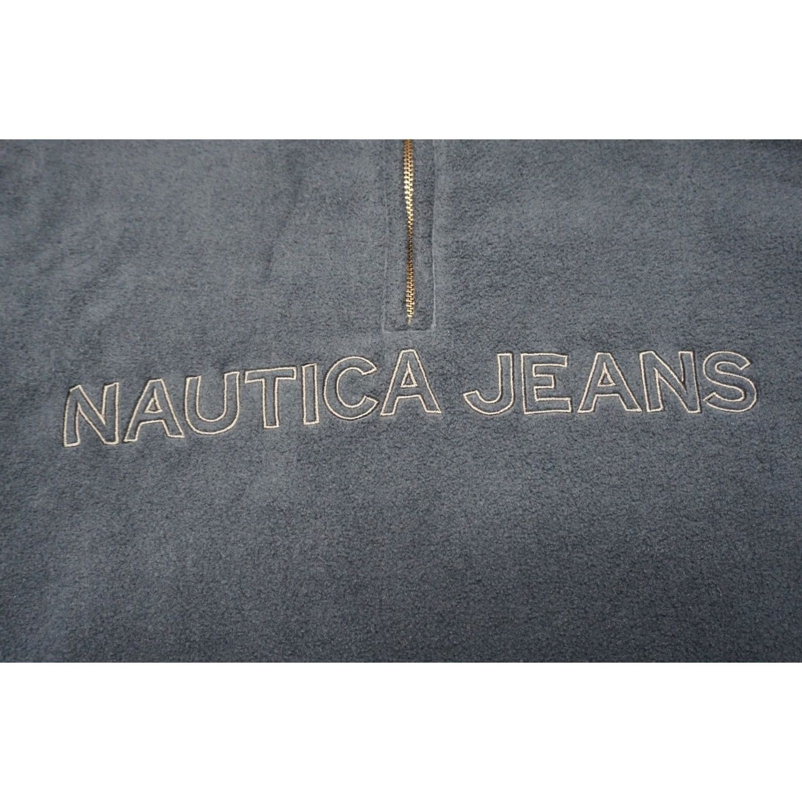 Nautica VINTAGE NAUTICA JEANS Men Medium Blue Spellout 1/4 Zip Fleece Pullover Made In USA Size US M / EU 48-50 / 2 - 3 Thumbnail