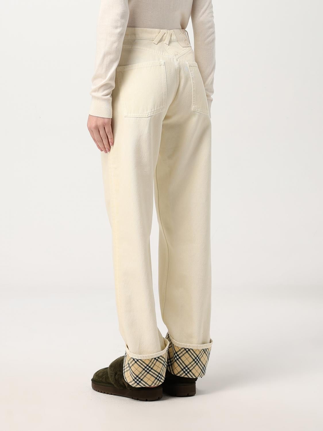 Burberry o1w1db10326 W Denim Straight Jeans in Cream Size 27" / US 4 / IT 40 - 3 Thumbnail