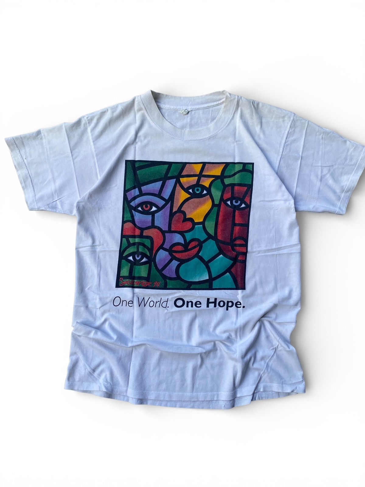 Arts & Science Vintage One World One Hope Graphic 90s Art Tee Breeders 94 Size US XL / EU 56 / 4 - 1 Thumbnail