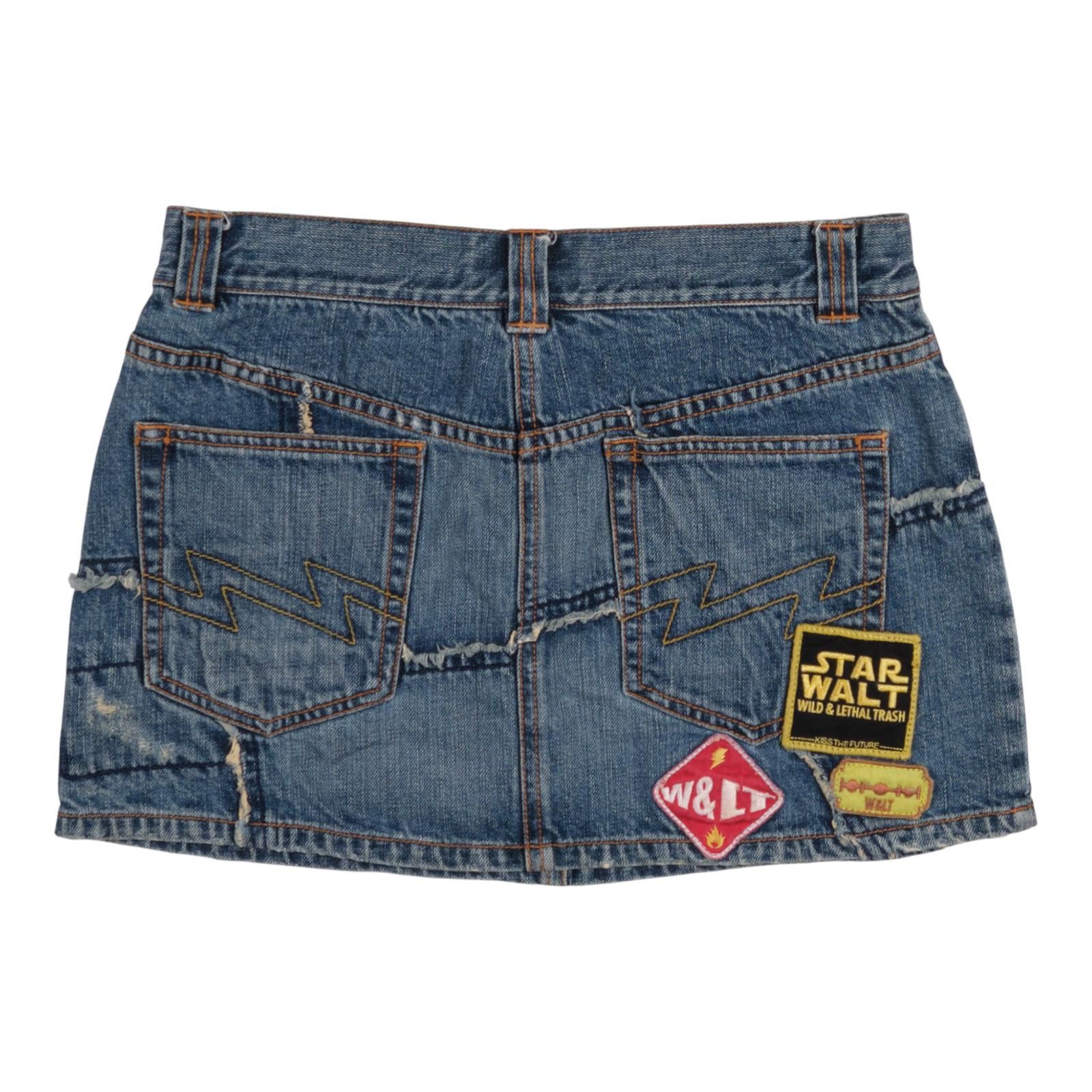 Walter Van Beirendonck W&LT Puk Puk Patchwork Denim Mini Skirt Size 30" / US 8 / IT 44 - 2 Thumbnail