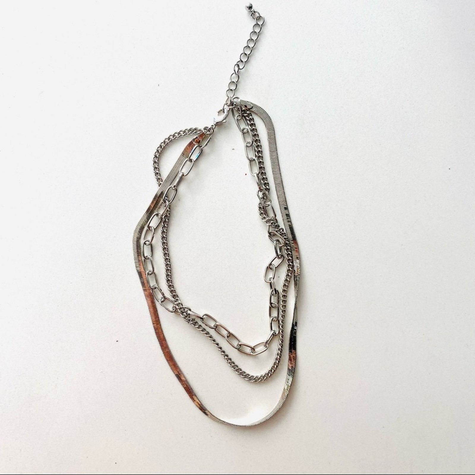 NORDSTROM REVOLVE Silver Layered Multi Link Necklace Jewelry