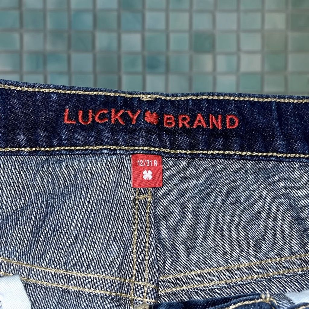 Lucky Brand Jeans Women’s 12 Regular Blue 27 Inseam High Rise Straight Cotton Jeans Womens, Women's (Size 34)