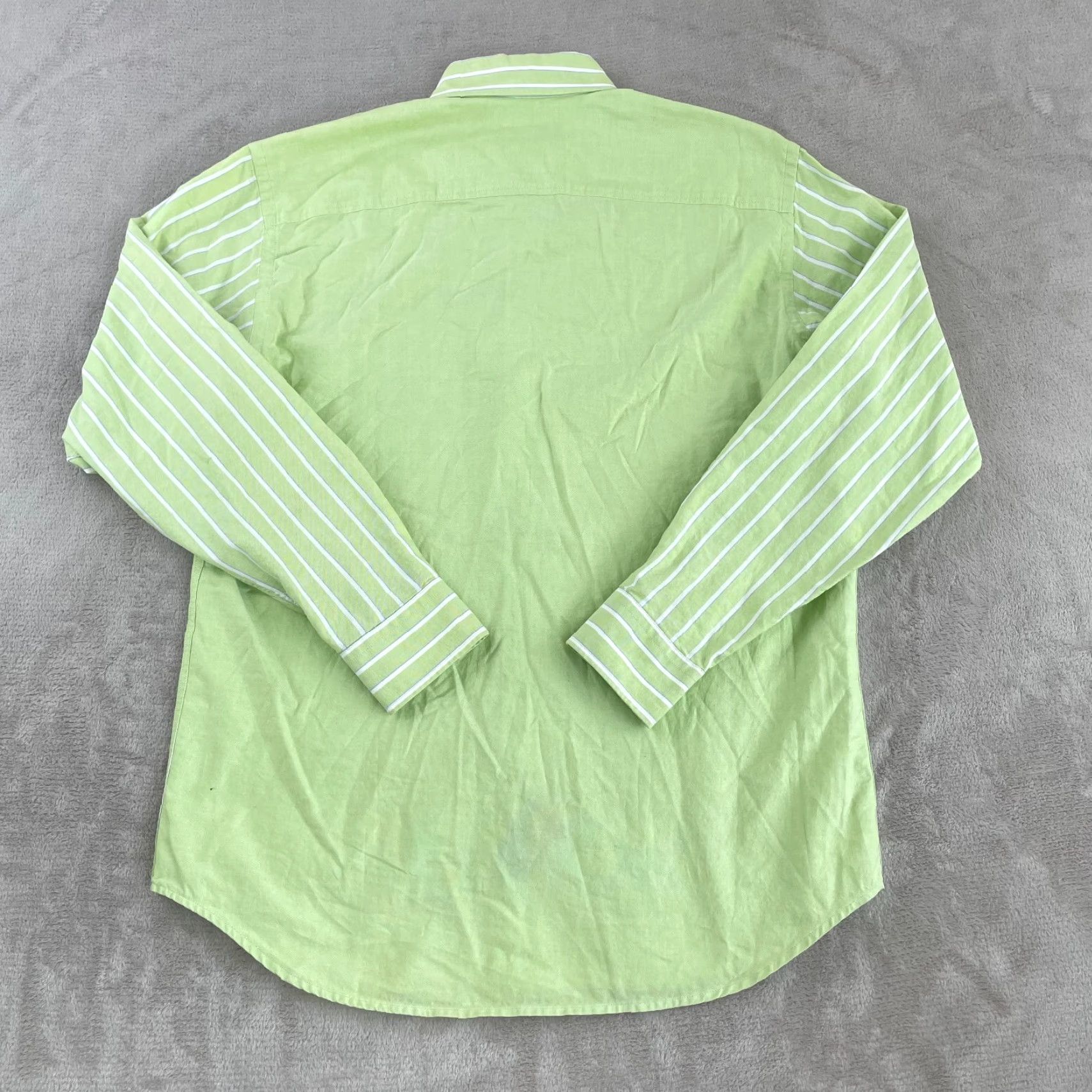 Ermenegildo Zegna Ermenegildo Zegna Sport Shirt Men Medium Green Striped Long Sleeve NWOT 75 Size US M / EU 48-50 / 2 - 4 Thumbnail