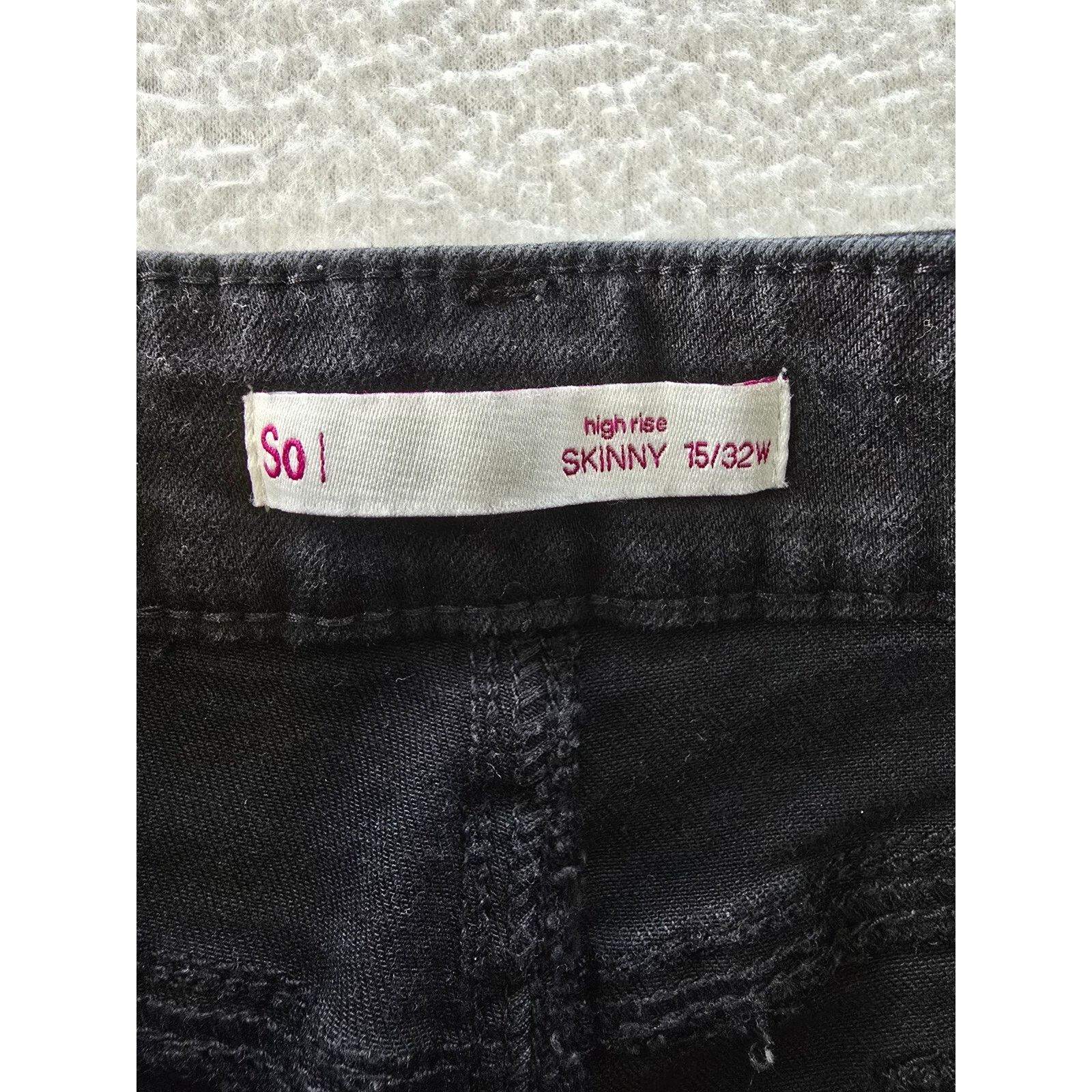 Other So Jeans Womens 15 Black Stretch Hish Rise Skinny Regular Size 32" / US 10 / IT 46 - 7 Thumbnail