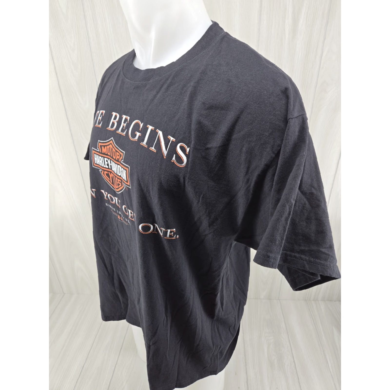 Harley Davidson Harley-Davidson Motorcycles Life Begins Pelham Alabama Black Shirt XL Men Short Sleeve Crew Neck Graphic Print T-Shirt Size US XL / EU 56 / 4 - 5 Thumbnail