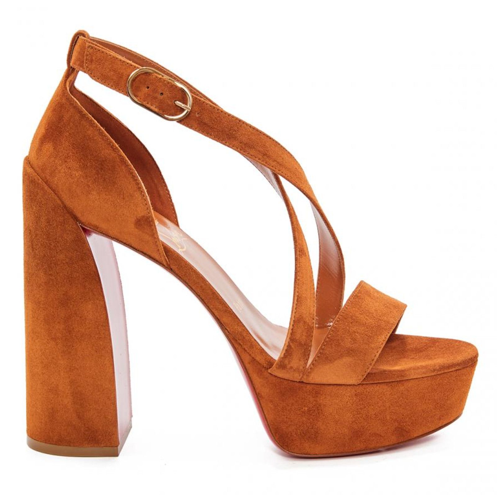 Christian Louboutin Movida Sandal 130 Foxy Brown Suede Platform Heel Pump 40.5 Size US 10.5 / IT 40.5 - 1 Thumbnail