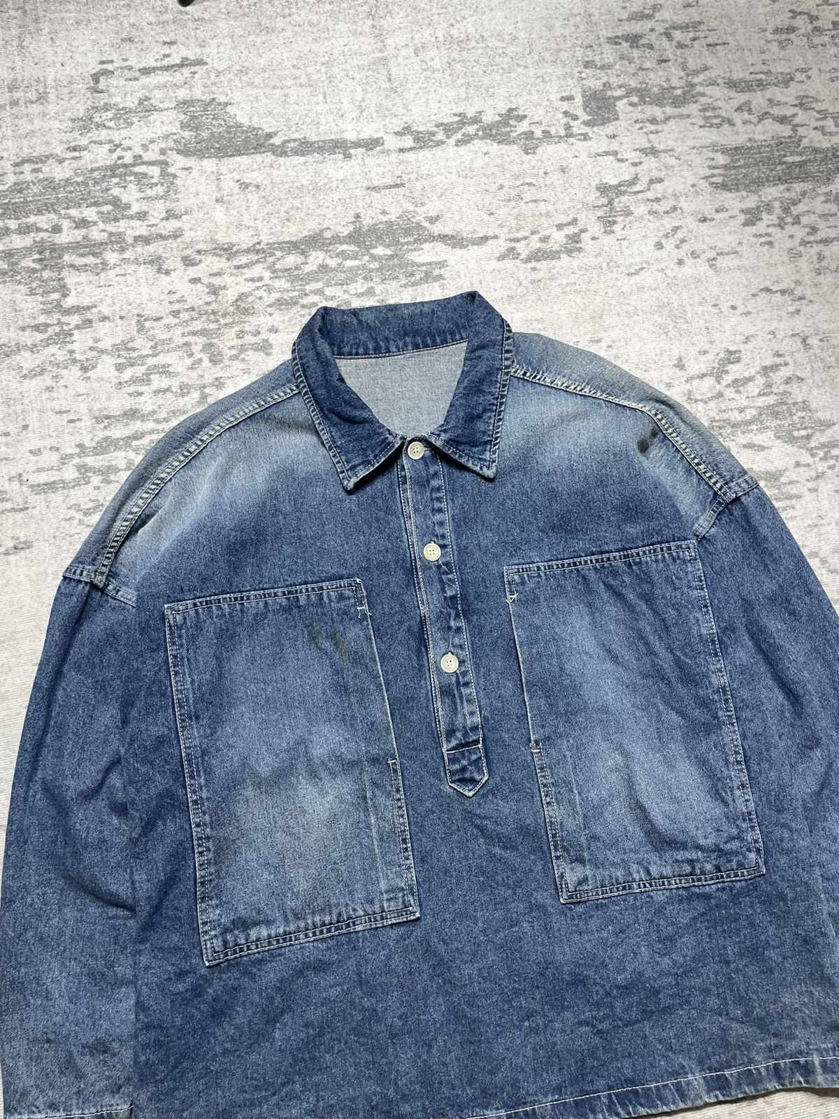 Vintage Collavo us army denim pullover shirt Size US XL / EU 56 / 4 - 2 Thumbnail