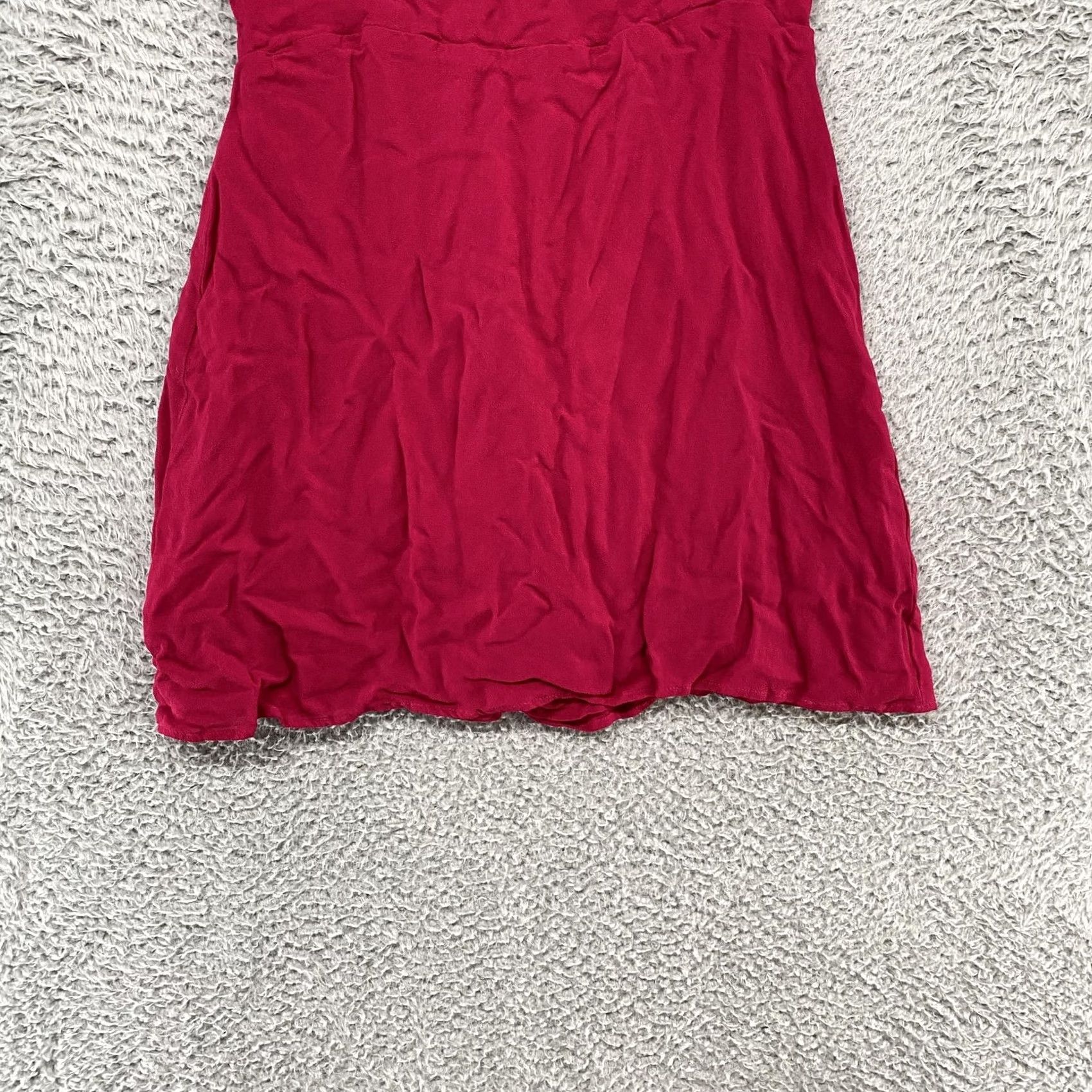 Reformation Reformation Annabelle Mini Dress Womens 12 Rhubarb Tie Strap Scoop Neck Smocked Size XL / US 12-14 / IT 48-50 - 2 Thumbnail