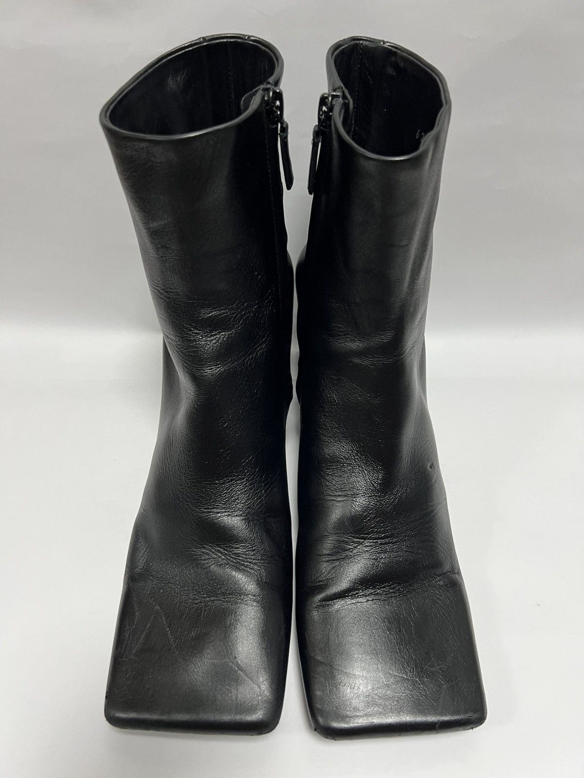 Balenciaga Balenciaga - Square Toe Leather Ankle Boots Size US 8 / IT 38 - 4 Thumbnail