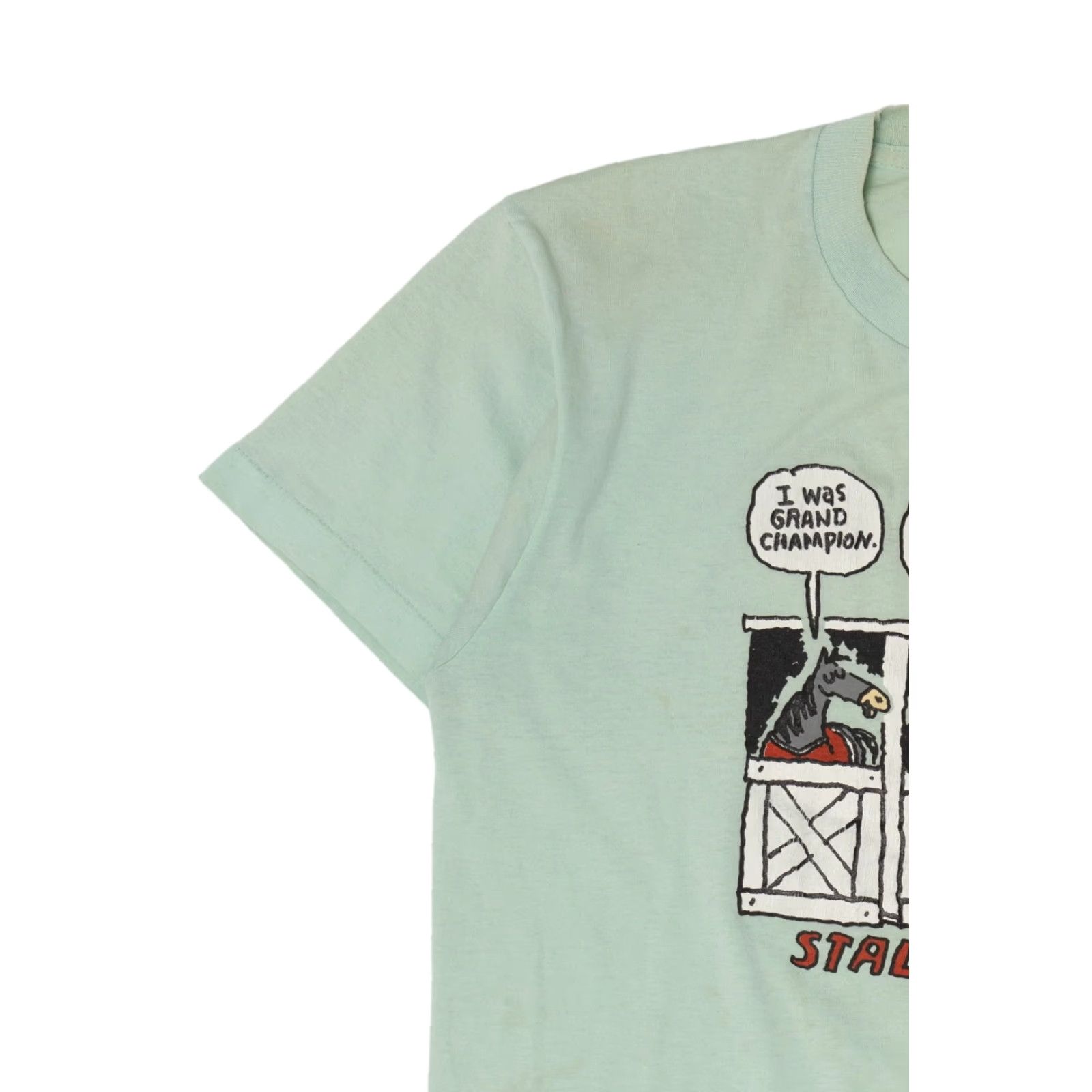 Fruit Of The Loom VINTAGE Stall Talk Funny Horse Single Stitch T-Shirt Nike? Size US L / EU 52-54 / 3 - 6 Thumbnail