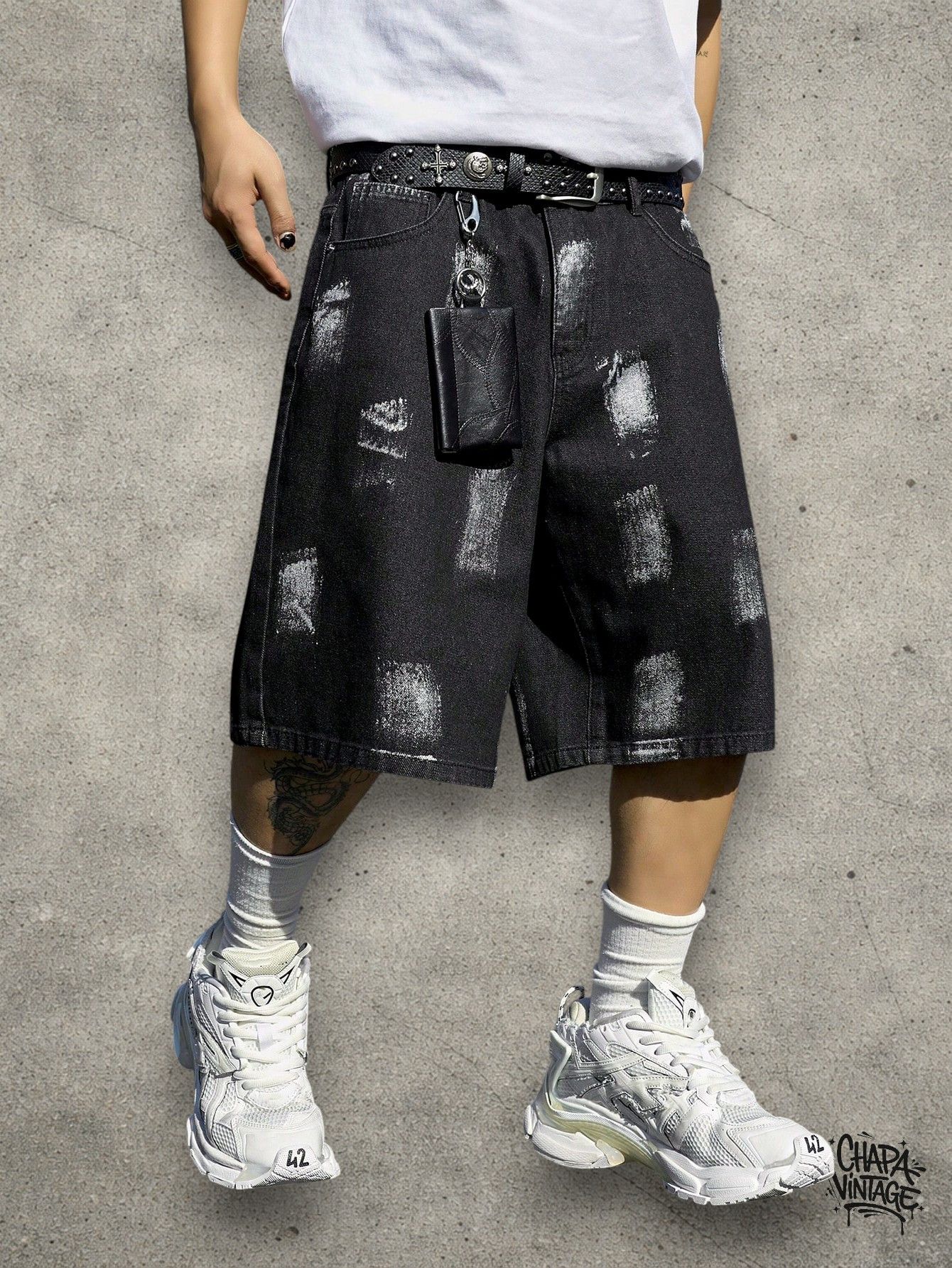 Vintage Painted baggy shorts Size US 34 / EU 50 - 2 Thumbnail