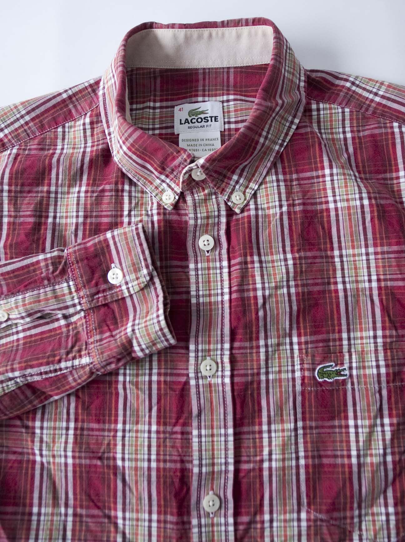 Lacoste Lacoste Shirt Size 41 / Medium Plaid Size US M / EU 48-50 / 2 - 2 Thumbnail