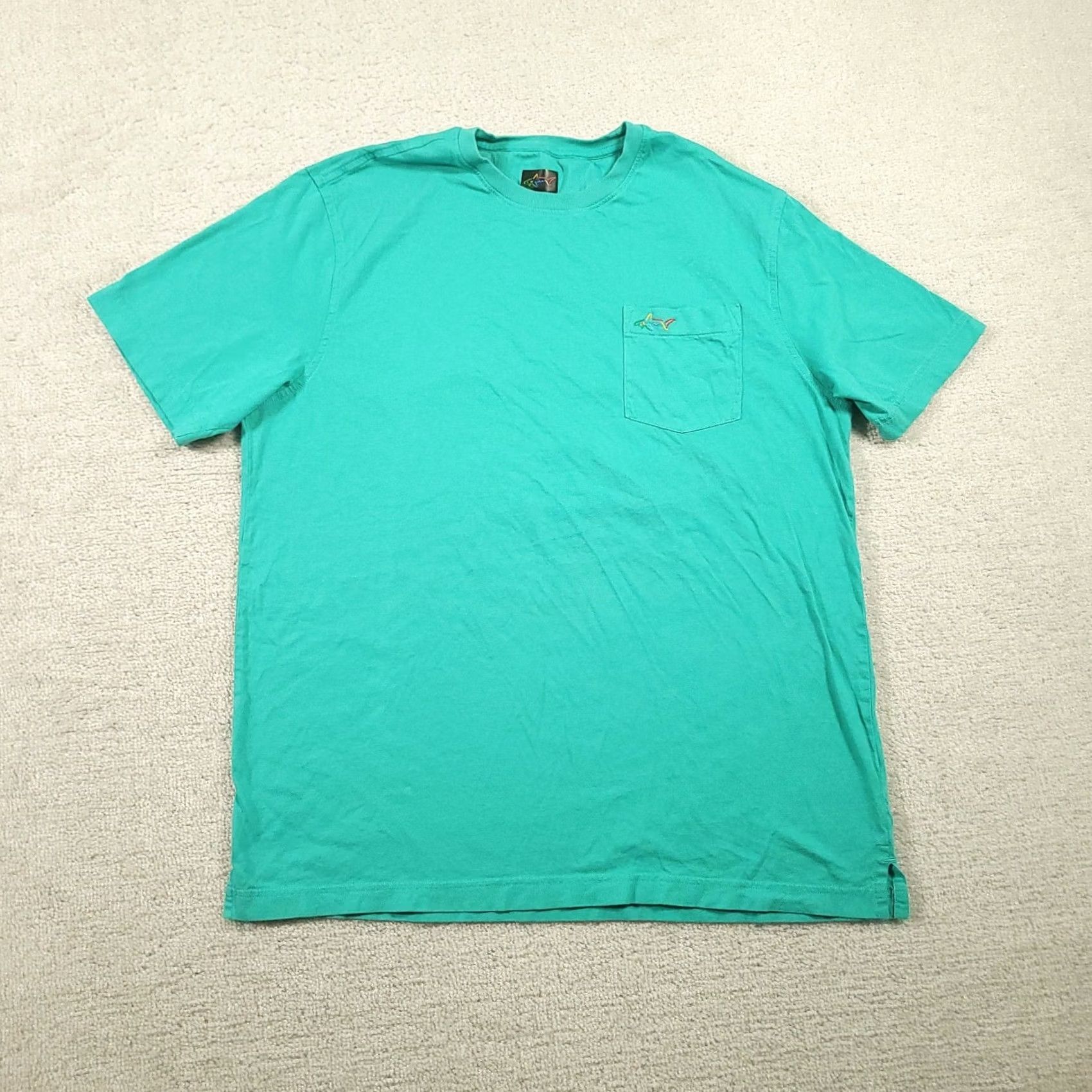 AQUA VINTAGE Greg Norman Pocket Tee Shirt Short Sleeve Sz L Bright Aqua Mens T-Shirt Cotton Pocket Short Sleeve Crew Neck 3XL Size US XXL / EU 58 / 5 - 2 Thumbnail