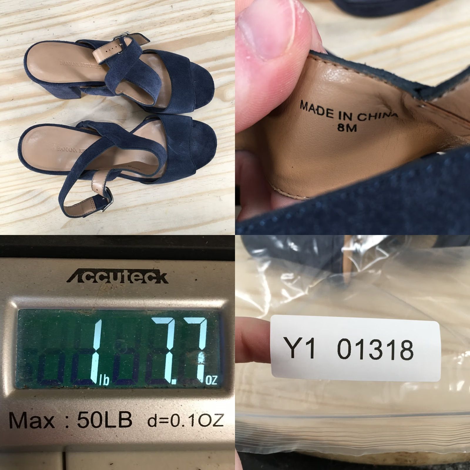 Banana Republic Banana Republic Sandals Womens 8 M Slingback Blue Peep Toe Casual Block Heels Shoes Size US 8 / IT 38 - 10 Thumbnail