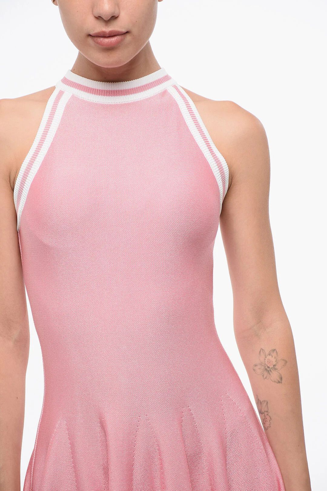 Balmain og1mm0326 Sleeveless Flared Skater Dress in Pink Size M / US 6-8 / IT 42-44 - 3 Thumbnail