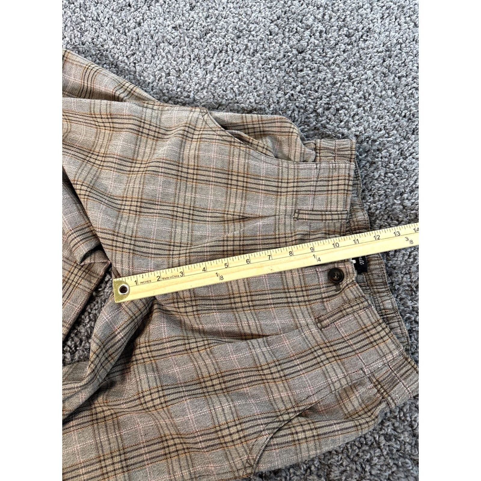 Madewell Madewell Pants Plaid Check Wide-Leg Crop 26 28 Brown Office Siren Y2K Womens Girls Mens Size 26" / US 2 / IT 38 - 5 Thumbnail
