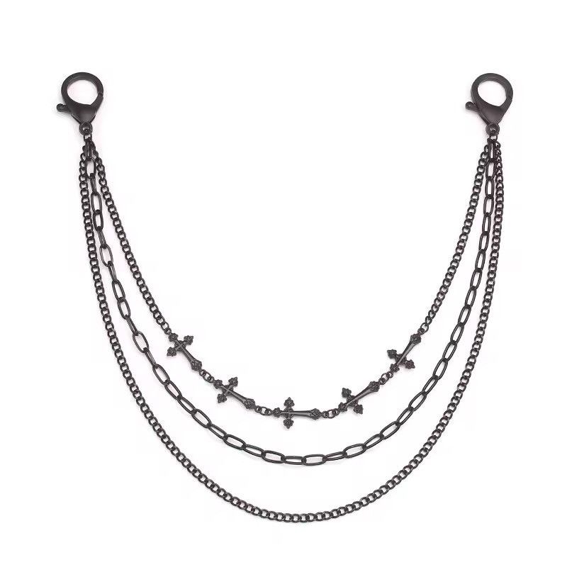 Jewelry Cross Chain Belt, Jeans Side Chain - Punk Grunge Size ONE SIZE - 4 Thumbnail