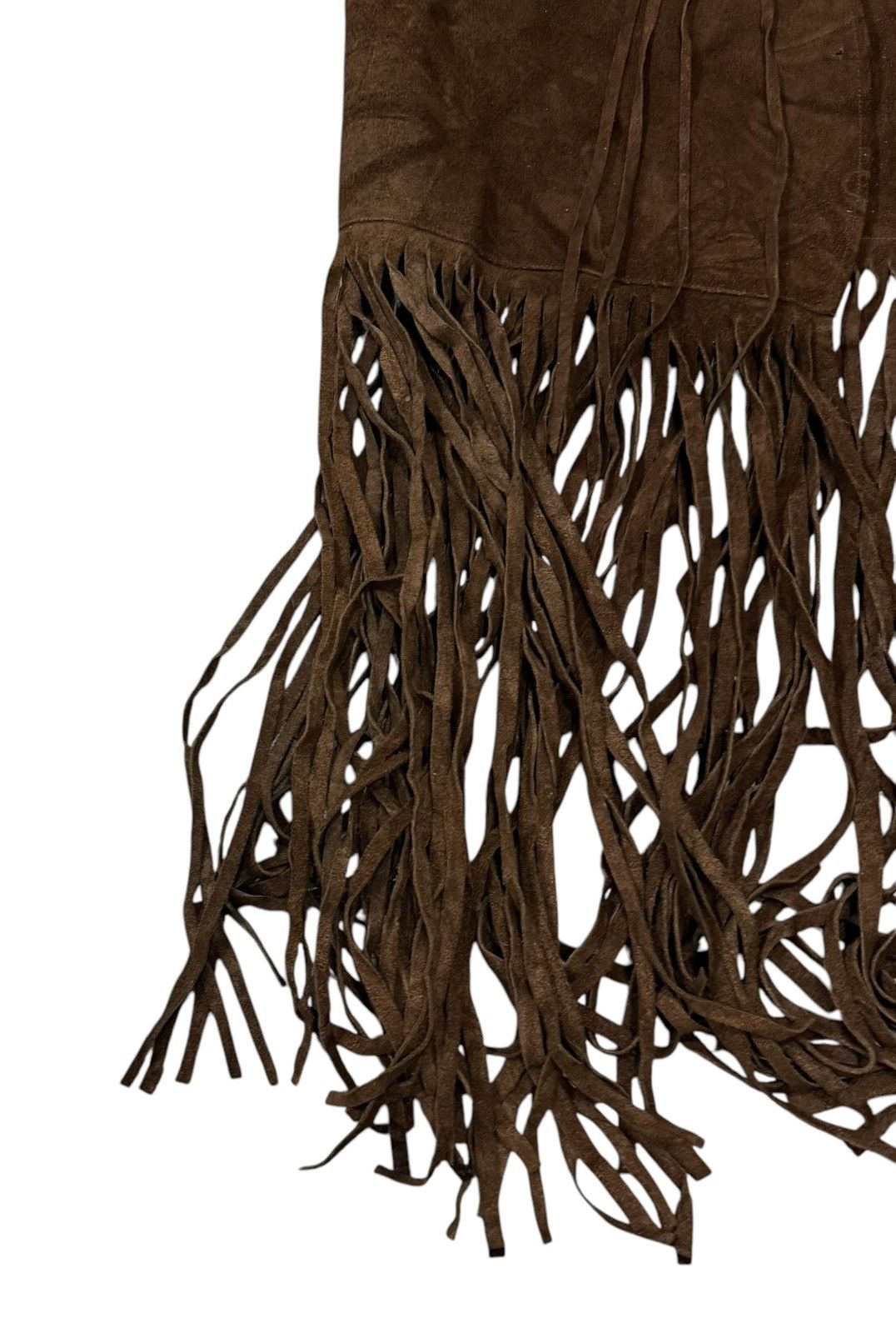 Schott Vintage Cowboy Style Fringes Brown Leather Vest Jacket Size US S / EU 44-46 / 1 - 4 Thumbnail