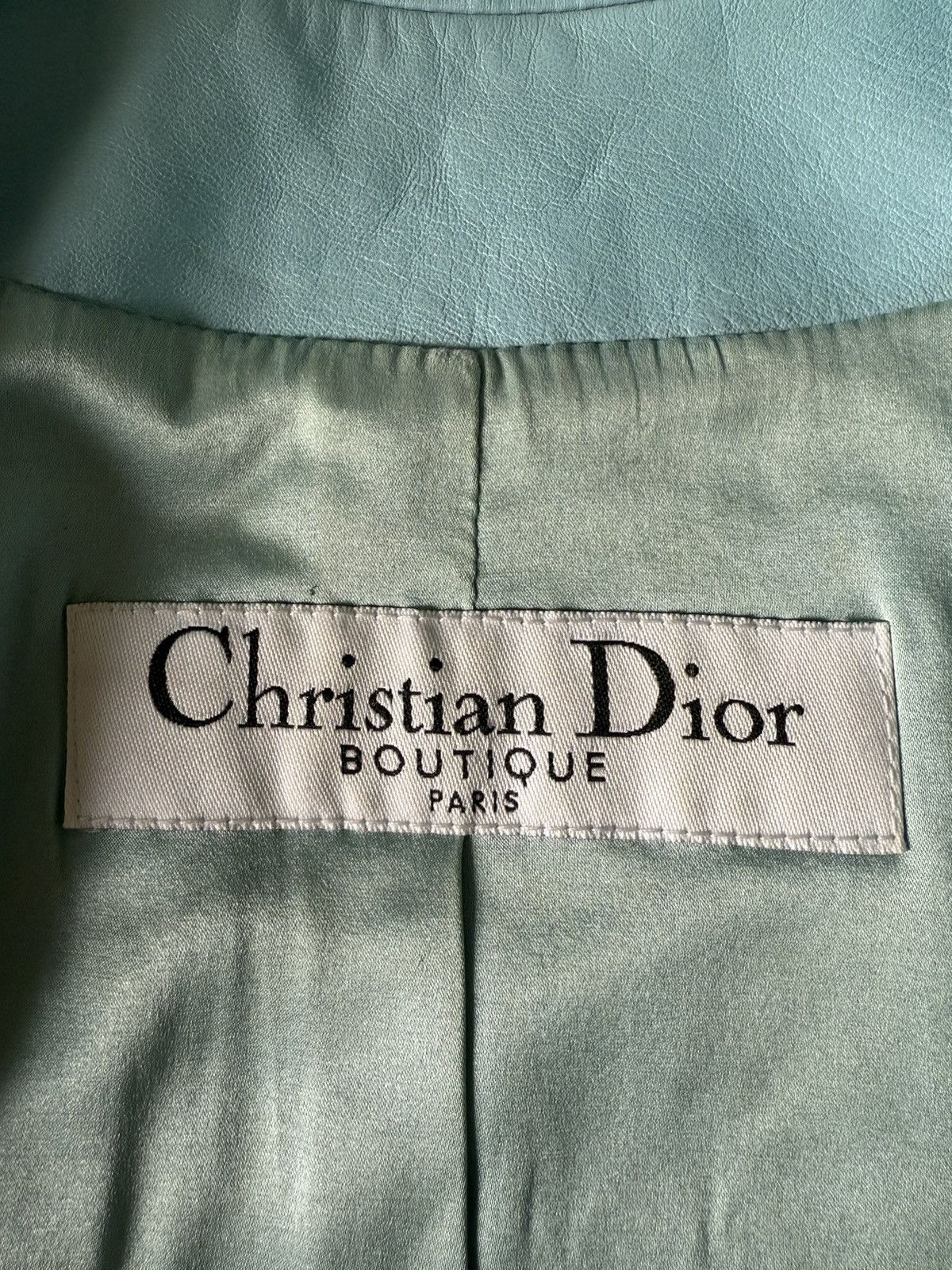 Dior Christian Dior John Galliano S/S 2004 Turquoise Biker Jacket Size XS / US 0-2 / IT 36-38 - 5 Thumbnail