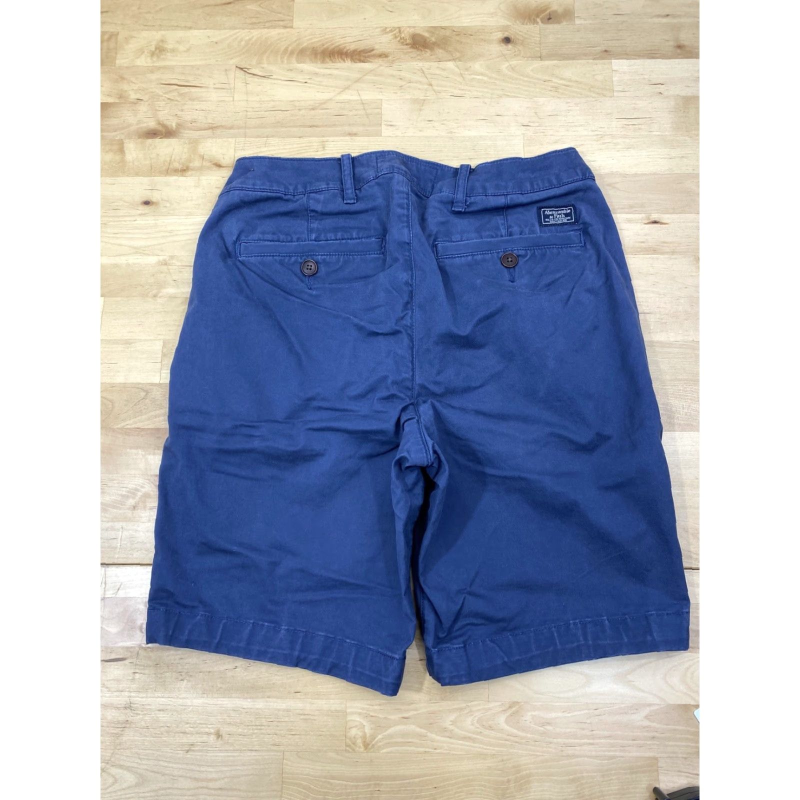 Abercrombie & Fitch Abercrombie & Fitch Mens Chino Shorts Regular Stretch Cotton Blue Sz 28 Flat Front Casual Front Zip Size US 28 / EU 44 - 2 Thumbnail