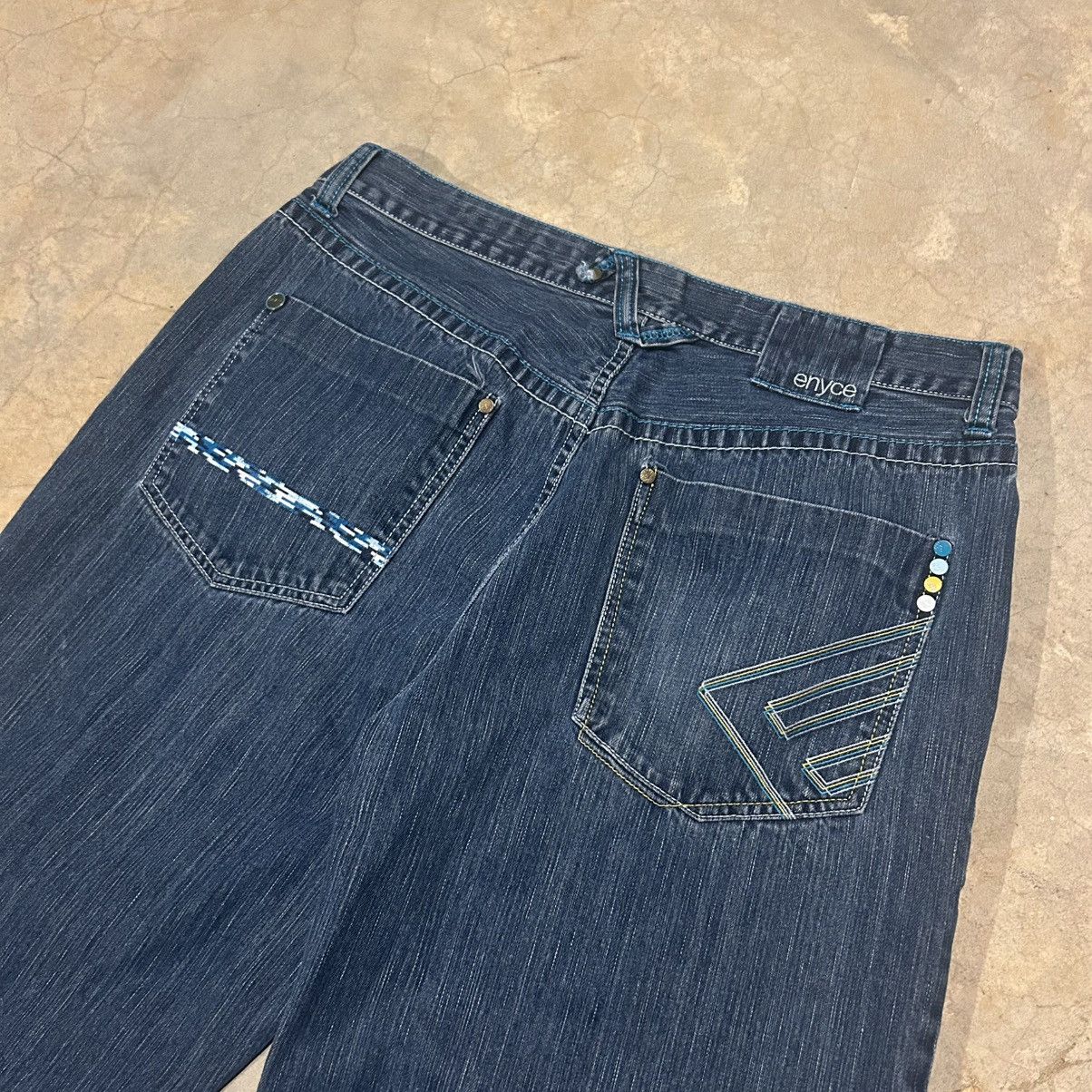 Enyce × Southpole × Vintage Vintage Y2K Enyce Embroidered Baggy Jeans Skater JNCO Cyber Size US 37 - 3 Thumbnail