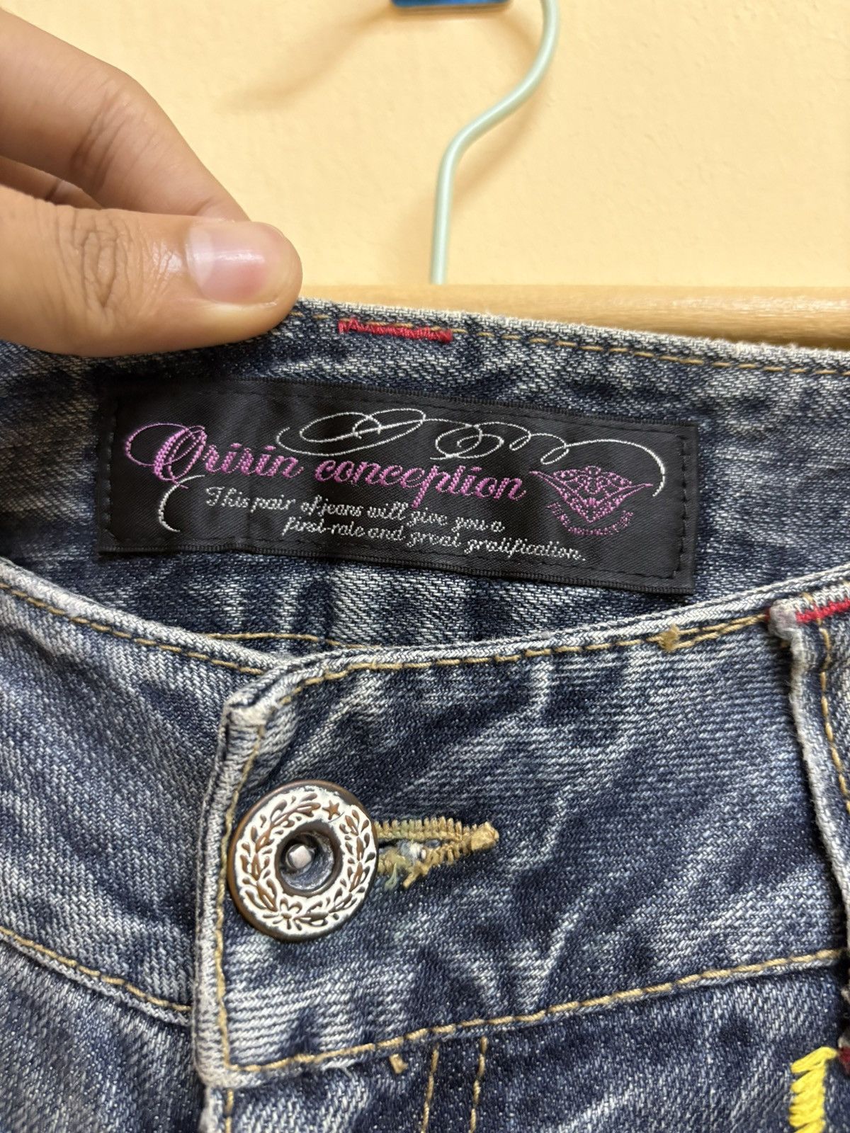 If Six Was Nine × Japanese Brand Vintage Y2k Oririn Jeans Spell Out Poem Flared Jeans Size US 32 / EU 48 - 17 Thumbnail