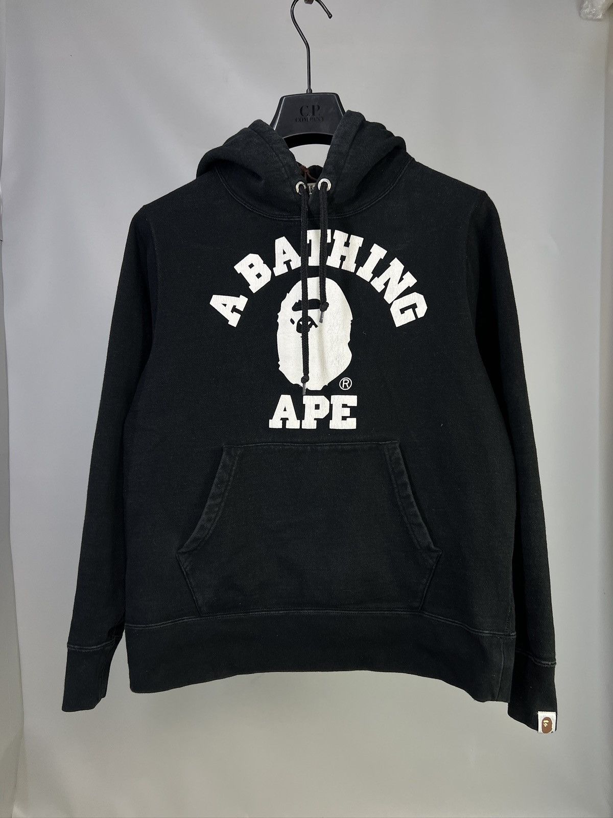 Bape Vintage A Bathing Ape BAPE College Logo Hoodie Black Small Size US S / EU 44-46 / 1 - 1 Thumbnail
