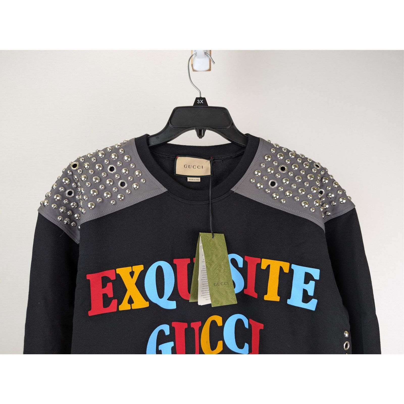 Gucci o1rshd1 Light Felted Cotton Jersey Crewneck Sweatshirt Black Size US M / EU 48-50 / 2 - 2 Thumbnail
