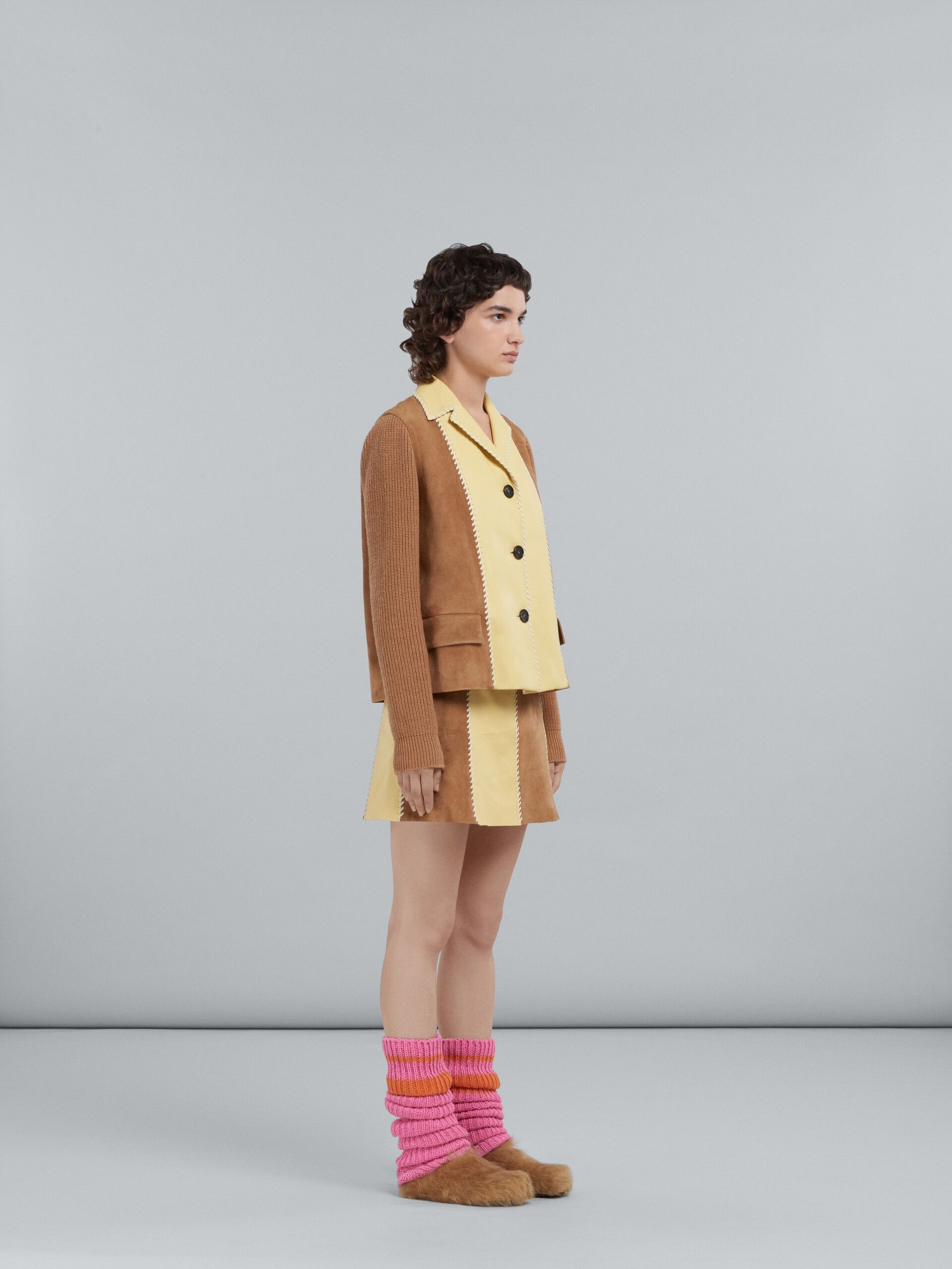 Marni o1srvl11e0624 Leather Jacket in Brown/Yellow Size M / US 6-8 / IT 42-44 - 6 Thumbnail