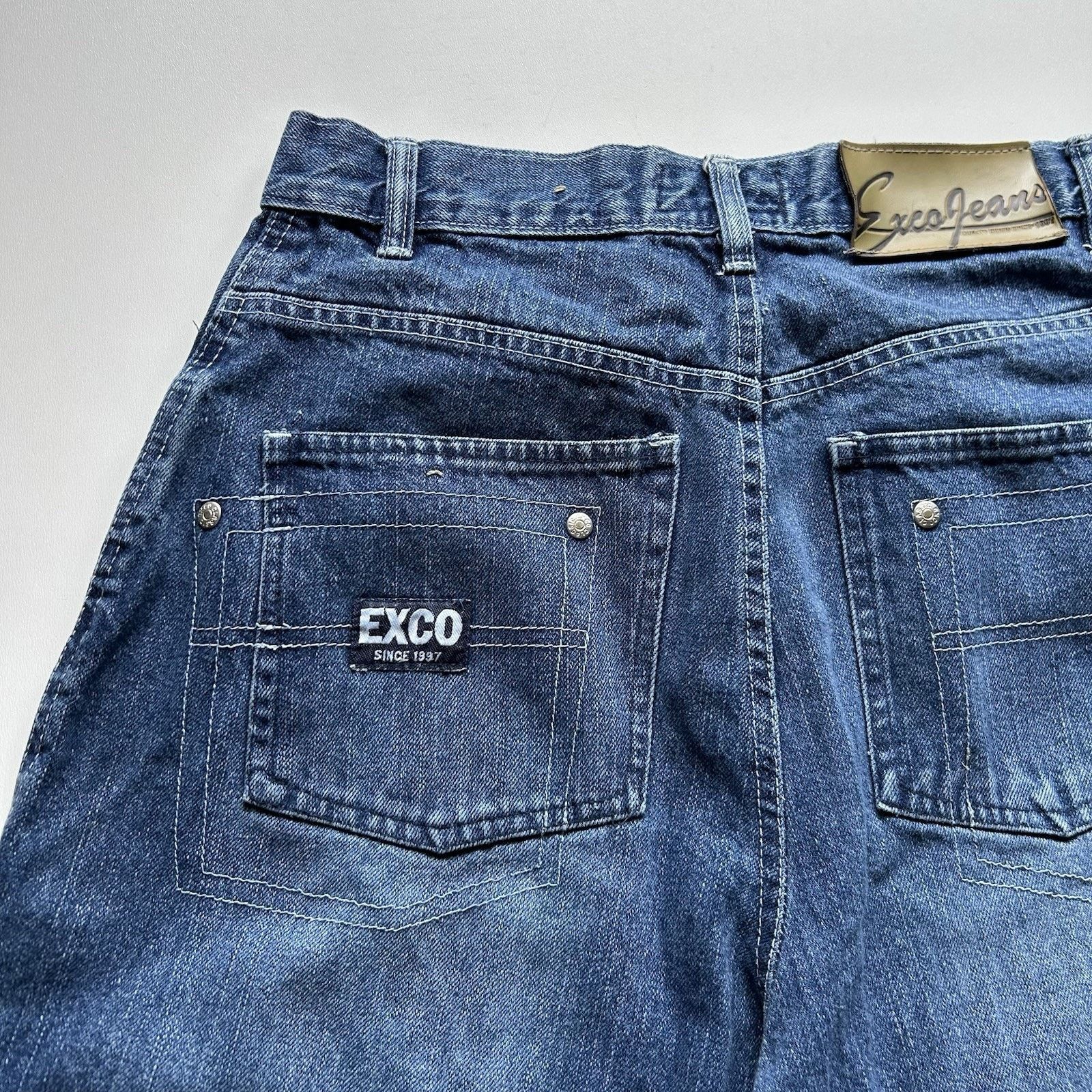 Vintage Vintage Exco Jorts Mens 28 Y2K Blue Denim Jean Shorts Baggy Size US 28 / EU 44 - 2 Thumbnail