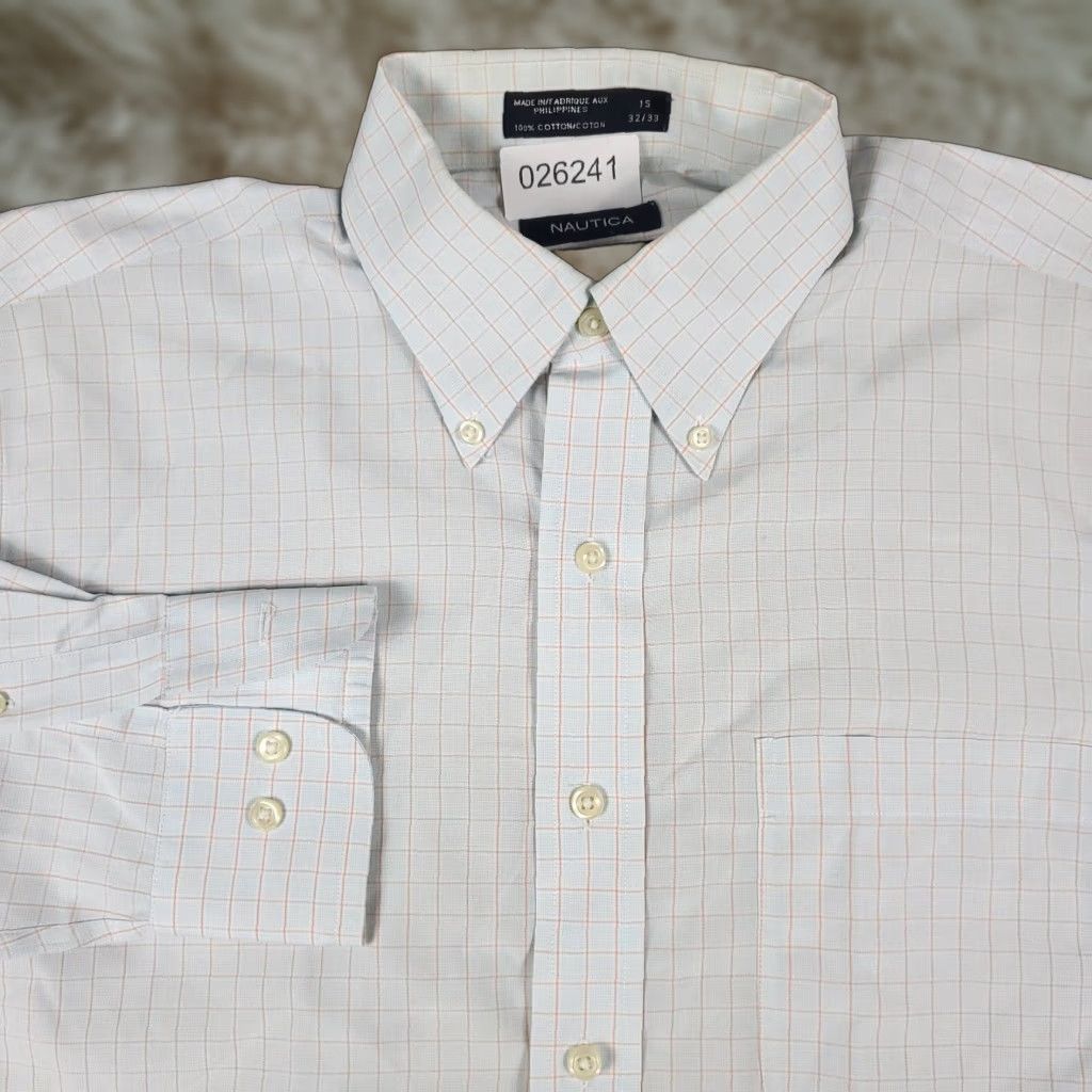 Nautica Nautica Dress Shirt Mens Size 17.5 Plaid Long Sleeve Button-Up Multicolor Size 46R - 1 Thumbnail