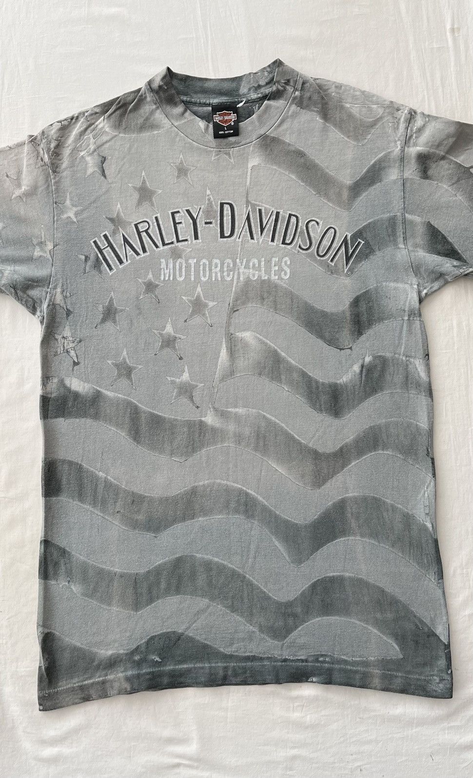 Harley Davidson Vintage 1995 Harley Davidson Flag USA AOP T-shirt Size US L / EU 52-54 / 3 - 5 Thumbnail