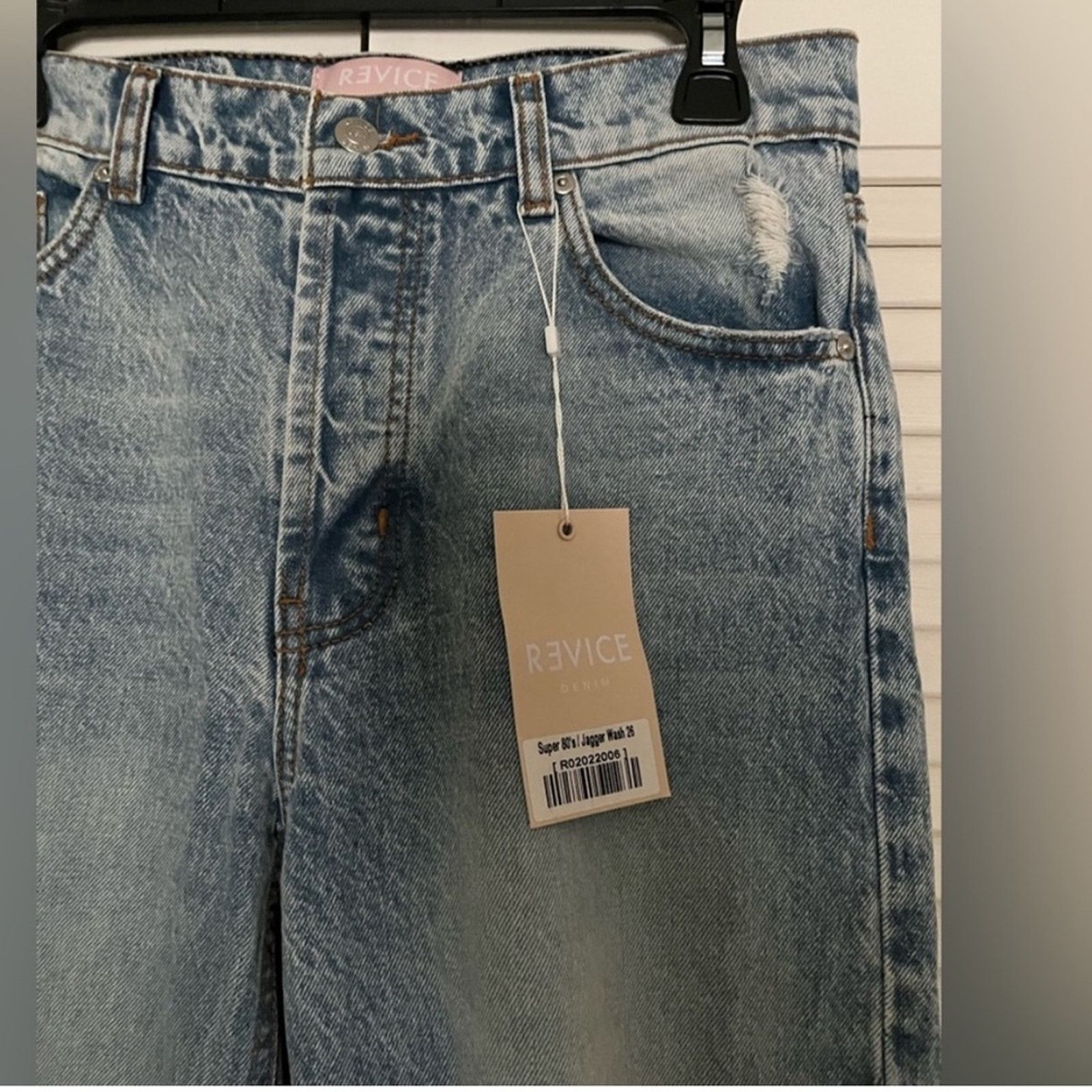 Other × Vintage NWT REVICE Denim Super 80s Jeans Jagger Wash Distressed Mom Size 26" / US 2 / IT 38 - 3 Thumbnail