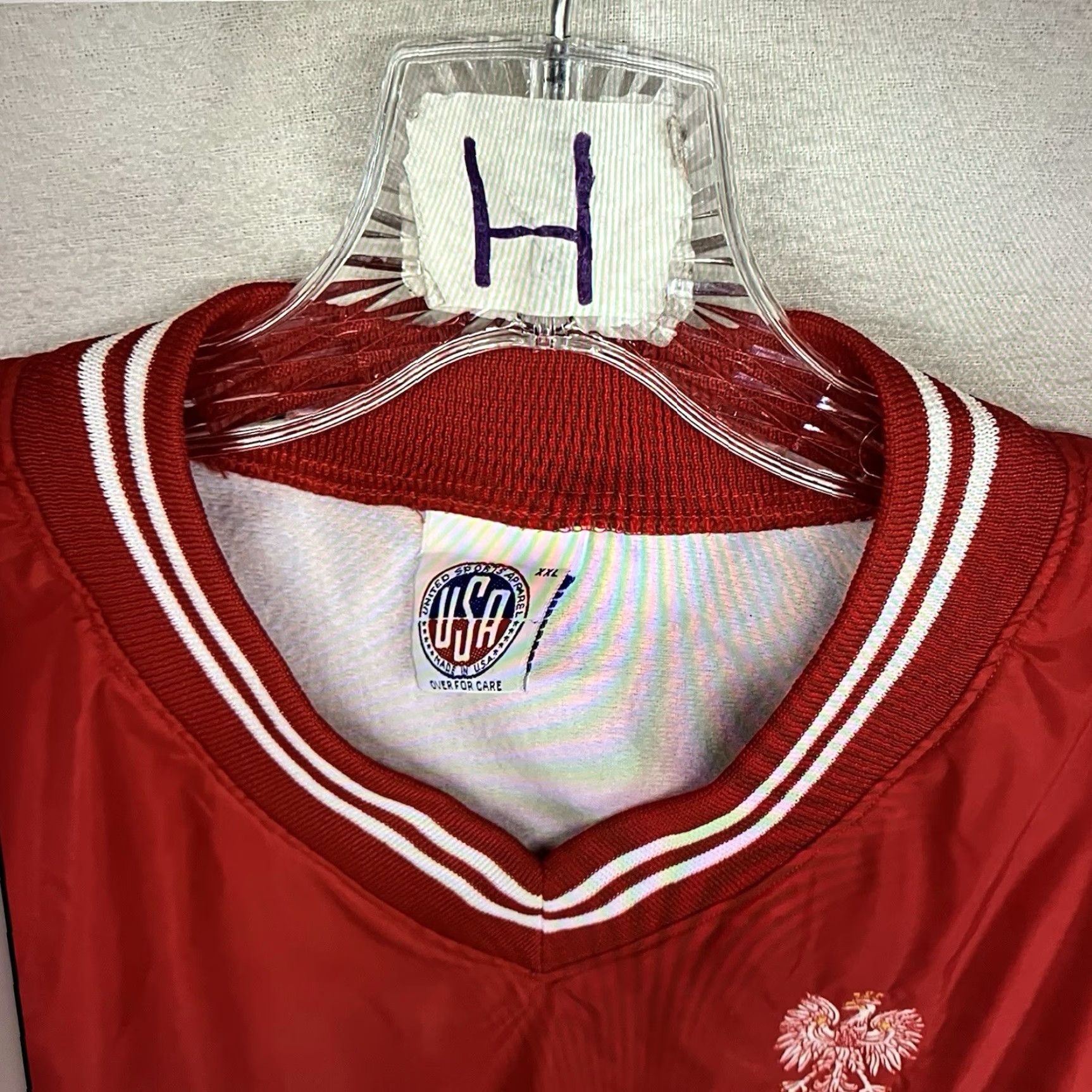 Vintage VINTAGE United States Windbreaker Jacket Mens 2XL Red Nylon Embroidered Logo 90s Sports Size US XXL / EU 58 / 5 - 5 Thumbnail
