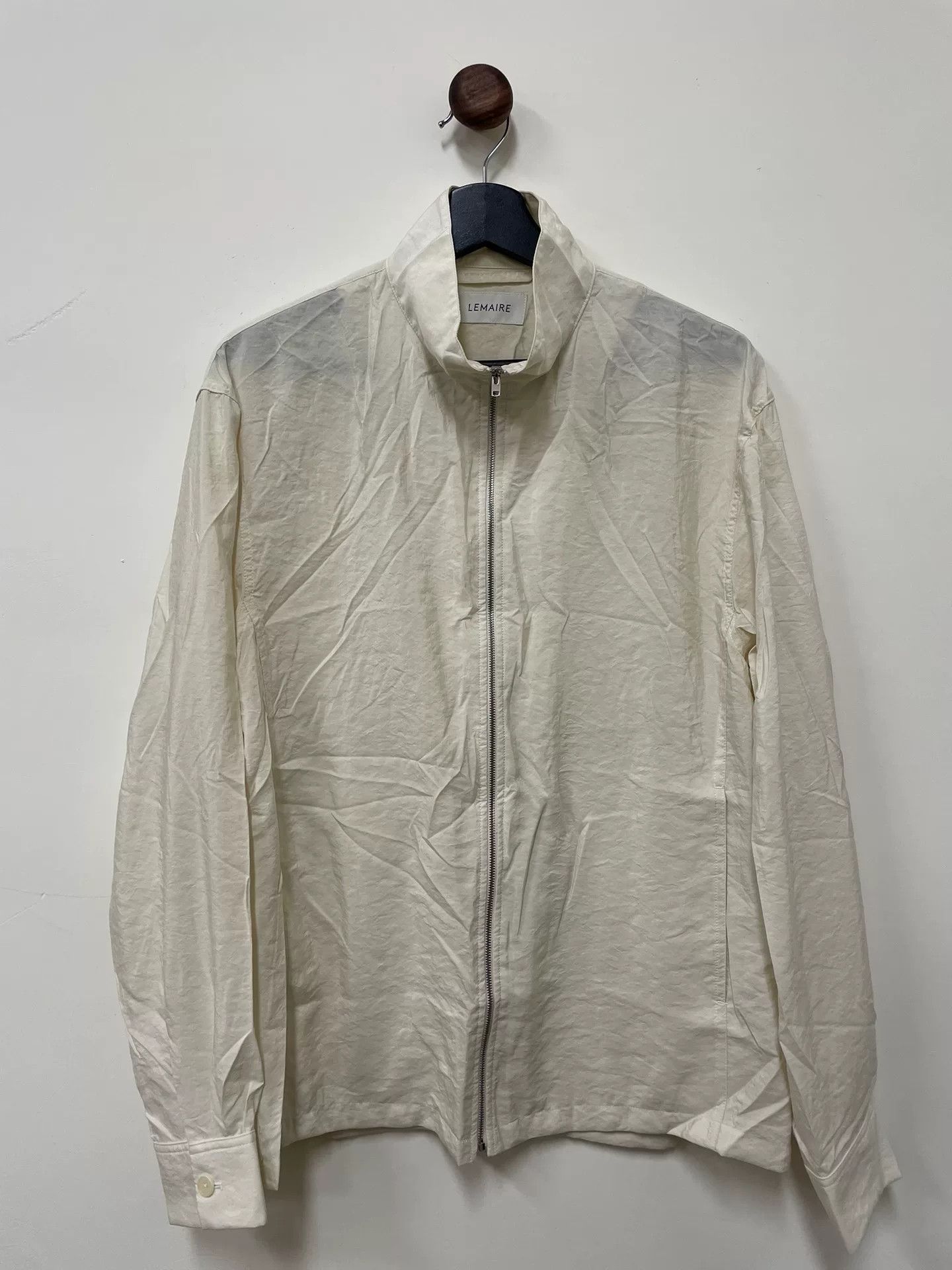 Lemaire 21AW White Dry Silk Zip Jacket
