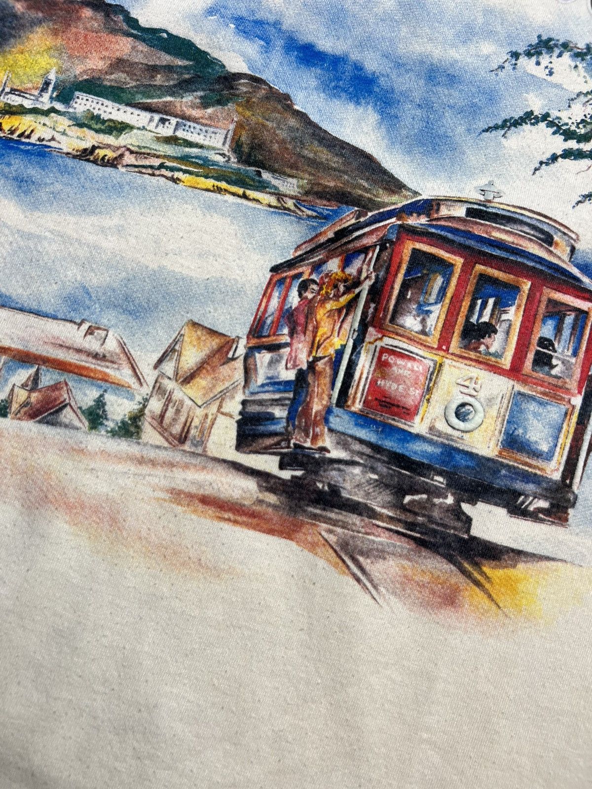 Hanes Vintage 90s Hanes San Francisco Train Alcatraz Hanes tee Size US XL / EU 56 / 4 - 5 Thumbnail