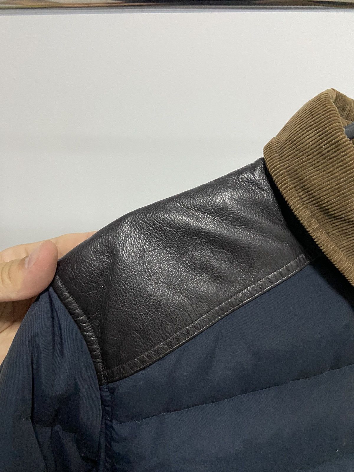 Trailwear Penfield puffer jacket leather shoulder vintage