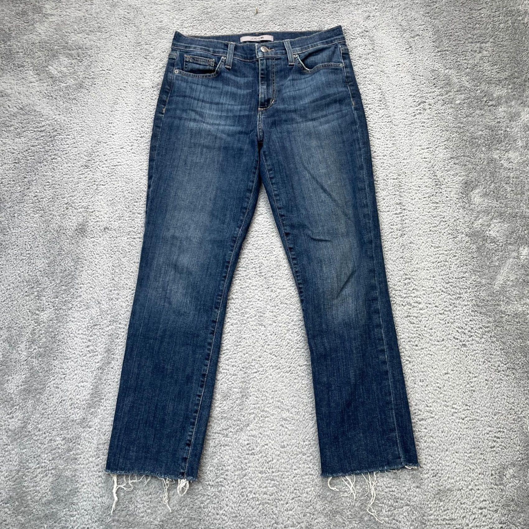 Vintage Joes Jeans Womens 27 Blue Cropped Straight Leg Denim Cotton Mid Rise Raw Hem Jeans Size 27" / US 4 / IT 40 - 2 Thumbnail