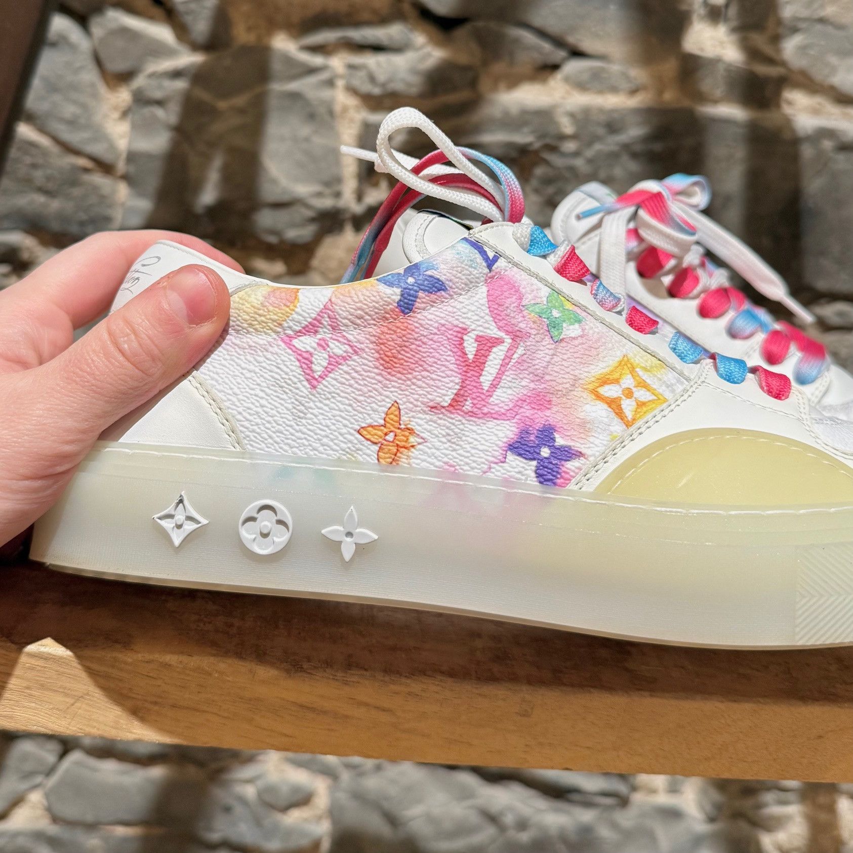 Louis Vuitton Louis Vuitton 2021 Ollie Watercolor Monogram Sneakers Size US 8.5 / EU 41-42 - 2 Thumbnail